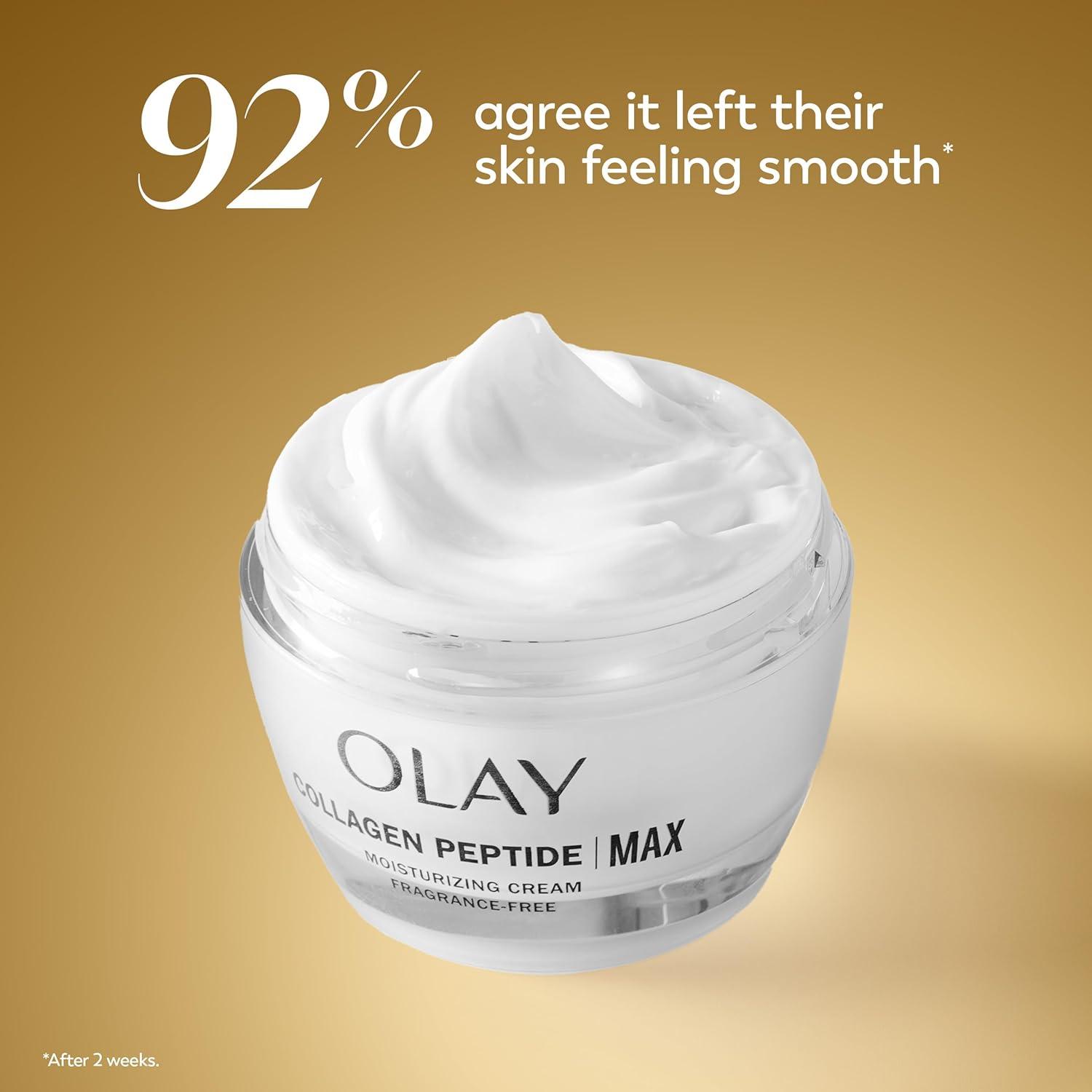 imageOlay Collagen Peptide Face Moisturizer Firming Cream for Women FragranceFree NonGreasy  Hydrating AntiAging AntiWrinkle Smoothing of Fine Lines Tightening Skin Care  Niacinamide 17 OzCollagen Peptide 24 MAX Hydrating Face Moisturizer Gift Set