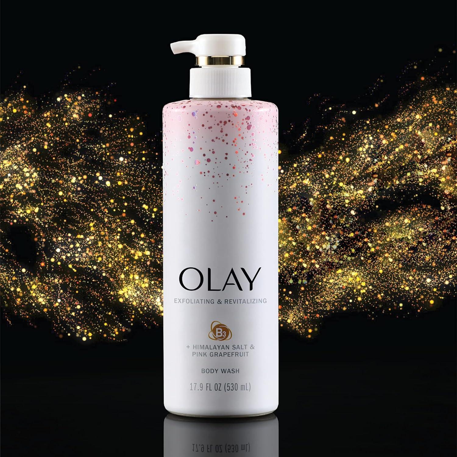 imageOlay Exfoliating ampamp Hydrating Body Wash With Deep Sea Minerals Coconut Water and Vitamin B3 20 fl oz Pack of 4Grapefruit