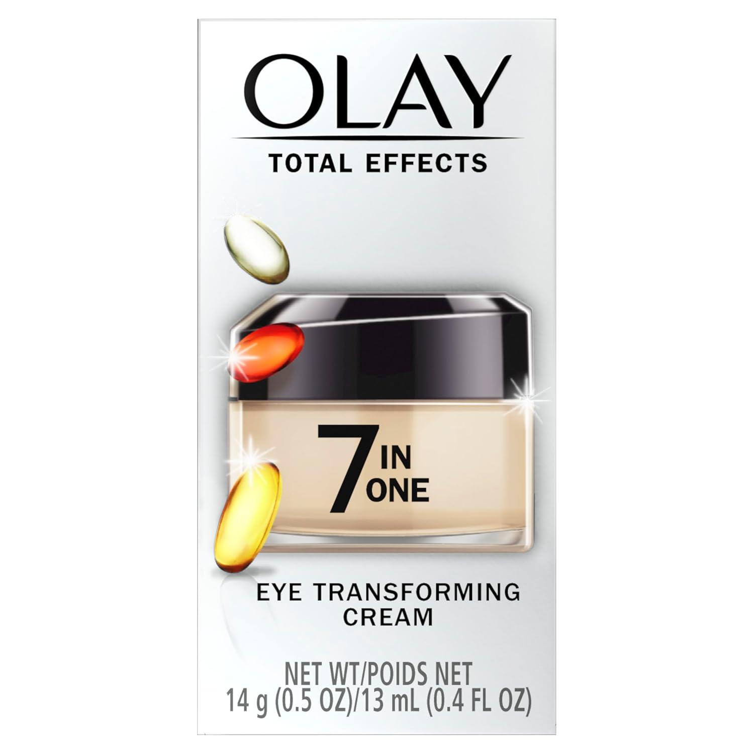 imageOlay Eye Cream Total Effects AntiAging Treatment 7in1 Hydrating Evens Tone Brightens Smooths Line Lines Minimizes Look of Pores Firms Reduces Dark Spots  Fast Absorbing 05 OzEye Cream