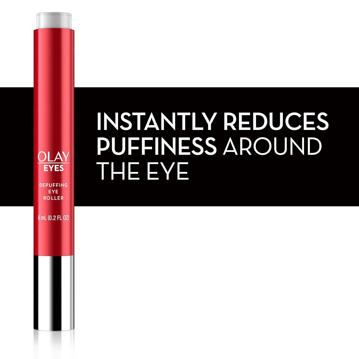 imageOlay Eye Treatment Eyes Depuffing Eye Roller with Vitamin E Massages to Help Reduce Puffiness and Instantly Awaken TiredLooking Eyes 02 Fl Oz