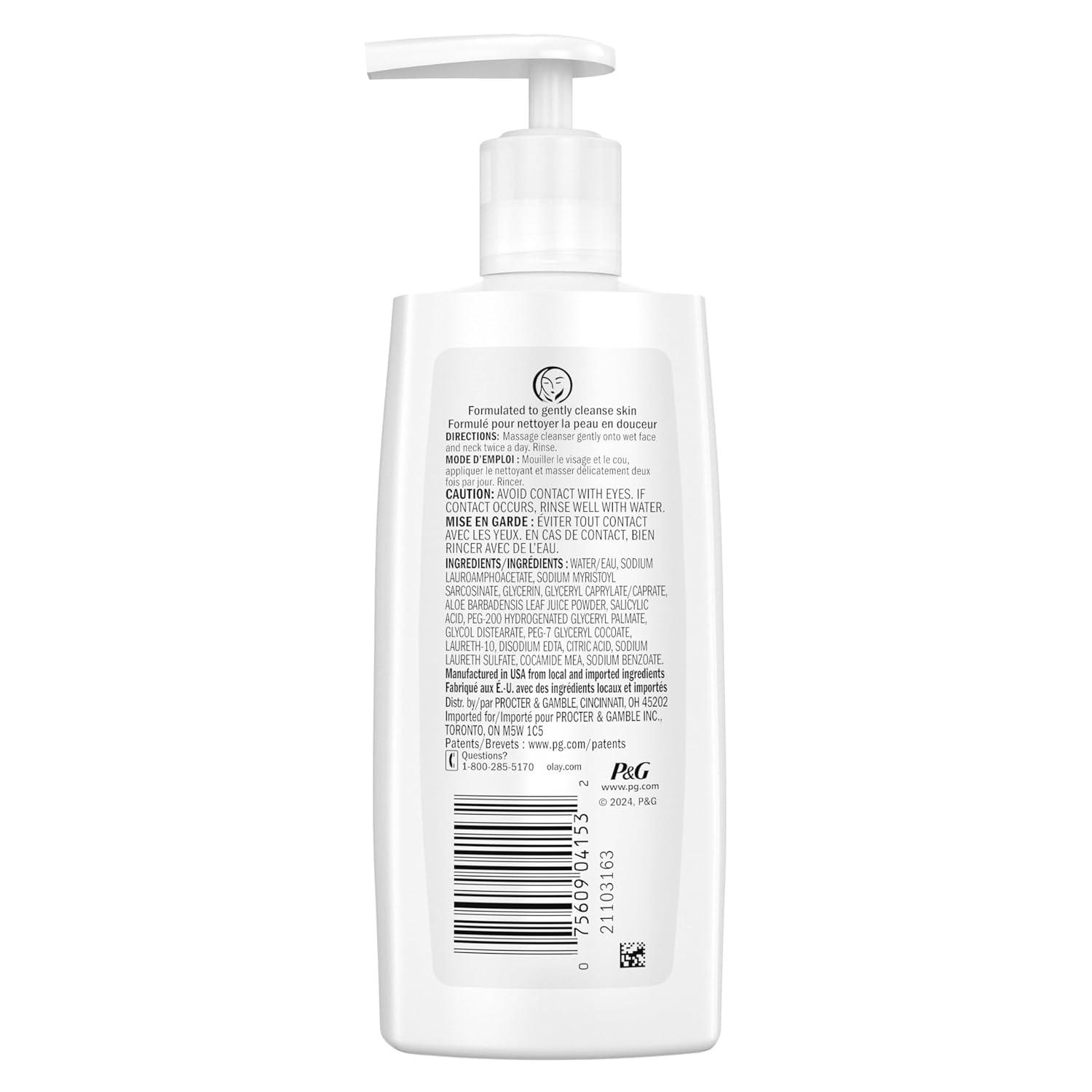 imageOlay Face Cleanser Gentle Foaming Face Wash for Sensitive Skin  FragranceFree OilLess SoapFree GlycerinBased Formula Daily Cleansing without Irritation 67 Oz  3 Pack