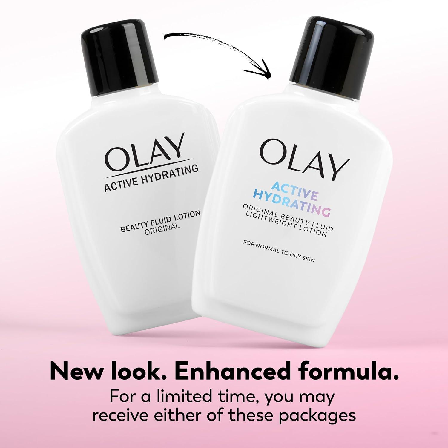 imageOlay Face Moisturizer Active Hydrating Beauty Fluid Lotion Original Facial Moisturizer 4 Oz Pack of 2