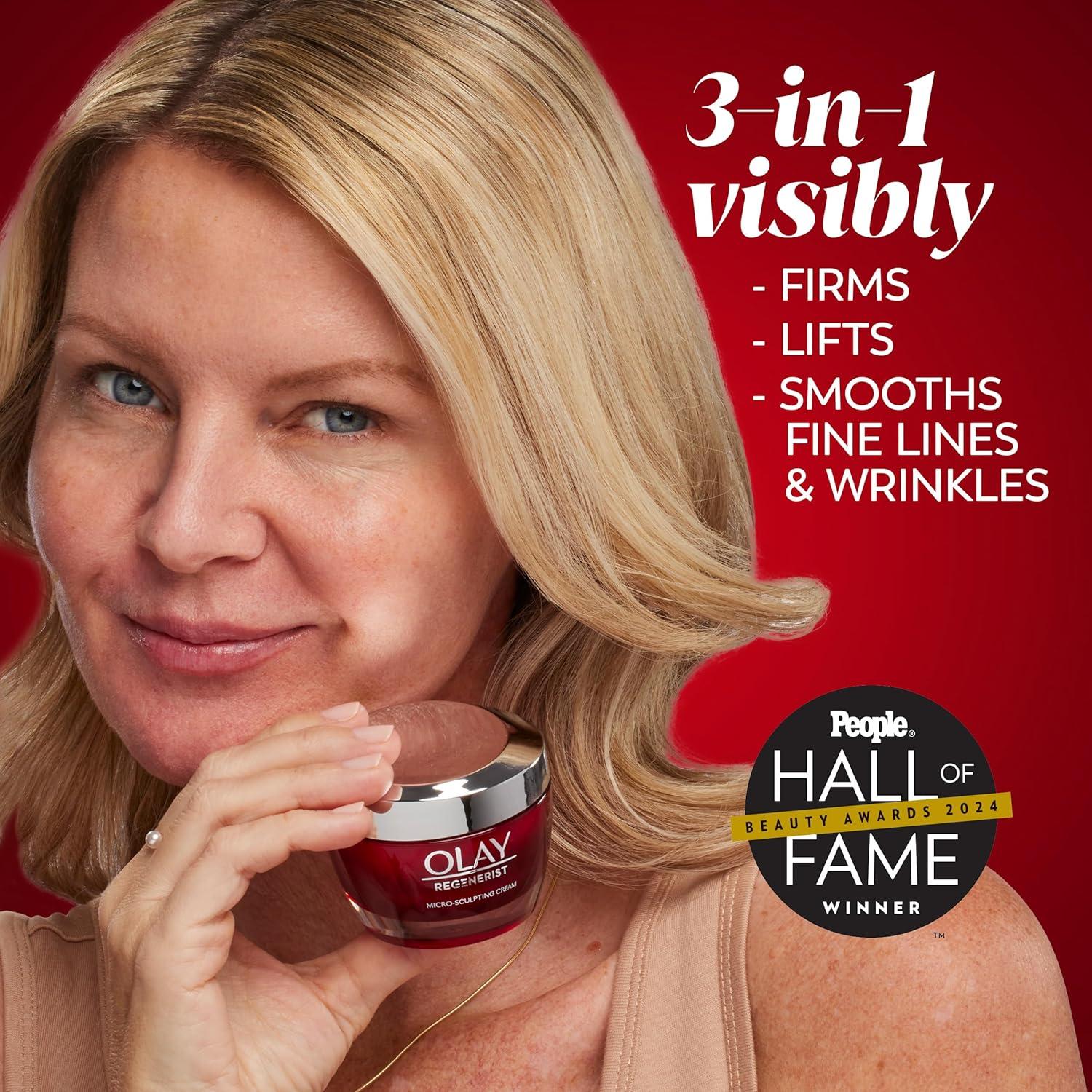 imageOlay Face Moisturizer Regenerist MicroSculpting Cream for Women FragranceFree  Hydrating AntiAging Skin Care 17 oz ampamp Trial Size Vitamin C Cleansing Melts WaterActivated Face Wash 12 ctFragranceFree