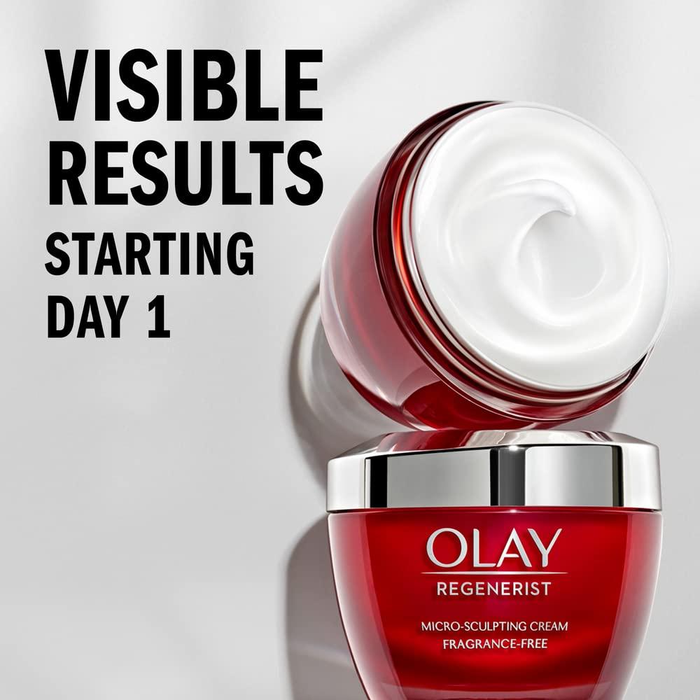 imageOlay Face Moisturizer Regenerist MicroSculpting Cream for Women FragranceFree  Hydrating AntiAging Skin Care 17 oz ampamp Trial Size Vitamin C Cleansing Melts WaterActivated Face Wash 12 ctFragranceFree