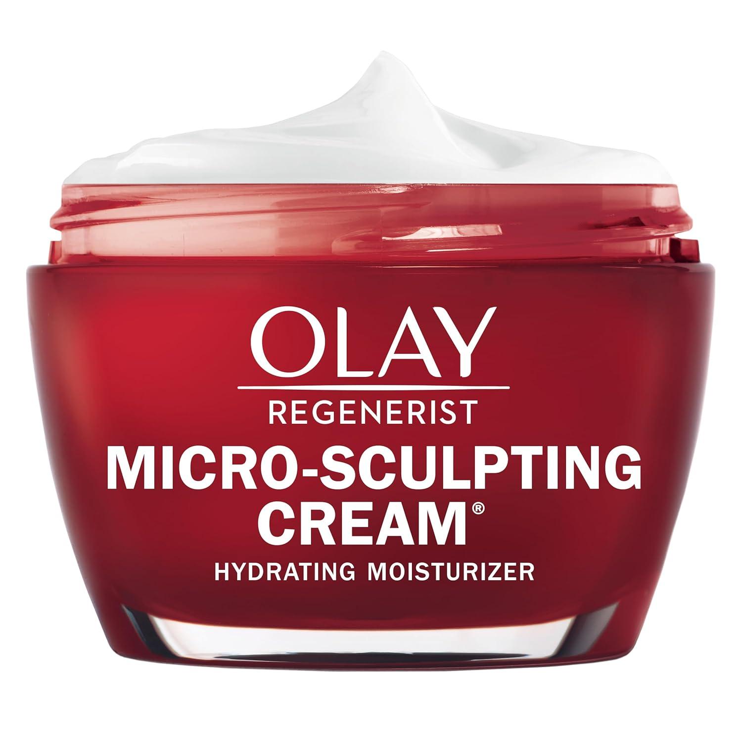imageOlay Face Moisturizer Regenerist MicroSculpting Cream for Women FragranceFree  Hydrating AntiAging Skin Care 17 oz ampamp Trial Size Vitamin C Cleansing Melts WaterActivated Face Wash 12 ctScented