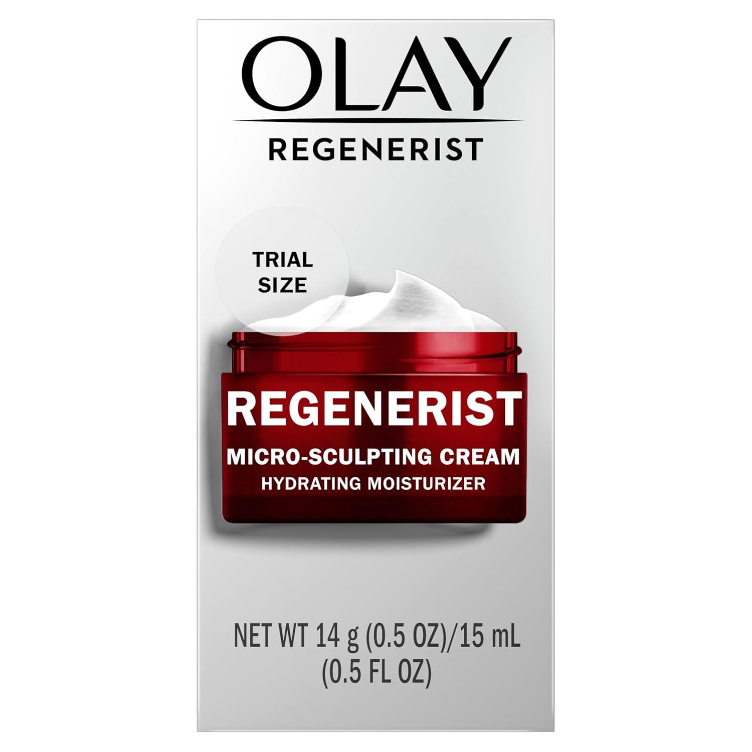 imageOlay Face Moisturizer Regenerist MicroSculpting Cream for Women FragranceFree  Hydrating AntiAging Skin Care 17 oz ampamp Trial Size Vitamin C Cleansing Melts WaterActivated Face Wash 12 ctScented