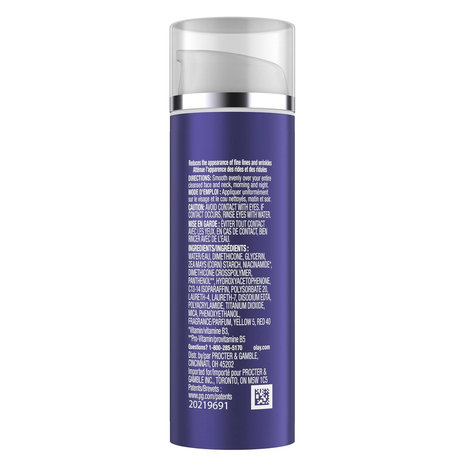imageOlay Face Serum Age Defying AntiWrinkle 2in1 Day Cream  AntiAging AntiWrinkle Smooths Fine Lines and Wrinkles Firming Lifting  Niacinamide Glycerin Aloe Vera 17 Oz