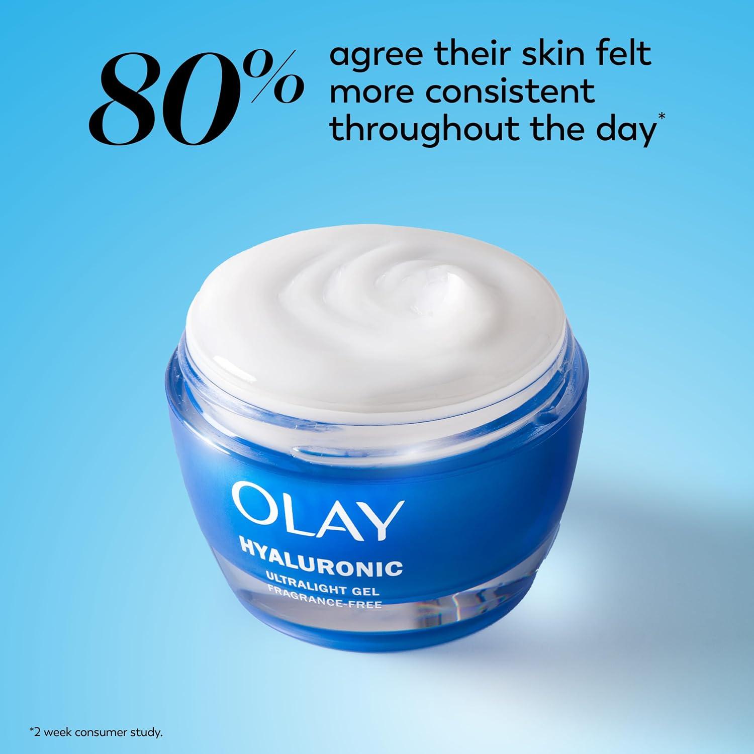 imageOlay Hylauronic Acid Face Mousturizer Plump ampamp Hydrate FragranceFree  Hydrating Gel for Dry Skin Retain ampamp Replenish Moisture with Niacinamide  Recyclable Sustainable Eco Jar NonGreasy 2 Oz17 Fl Oz Pack of 1