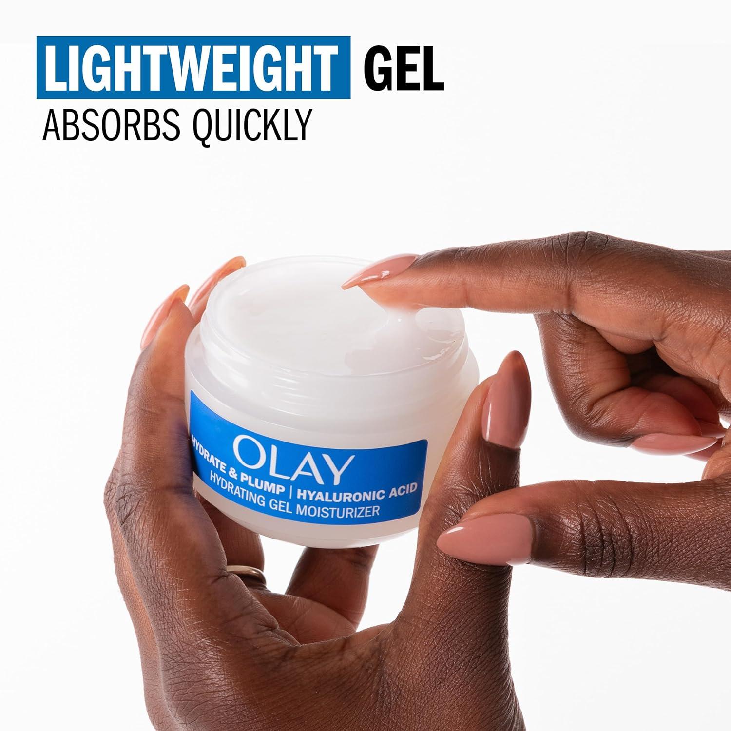 imageOlay Hylauronic Acid Face Mousturizer Plump ampamp Hydrate FragranceFree  Hydrating Gel for Dry Skin Retain ampamp Replenish Moisture with Niacinamide  Recyclable Sustainable Eco Jar NonGreasy 2 Oz2 Ounce Pack of 1