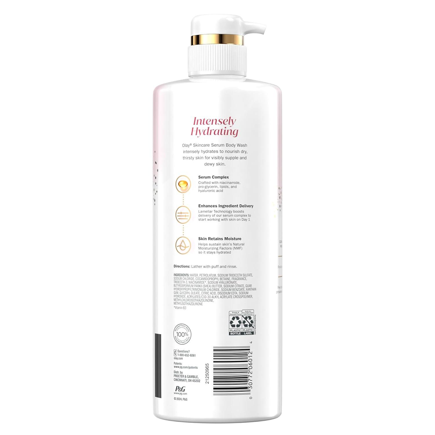 imageOlay Intensely Hydrating Body Wash  Body Lotion Bundle Pack Moisturizing ampamp Nourishing Formula with Hyaluronic Acid ampamp Vitamin B3 Complex 26 fl oz ampamp 17 fl oz Pack of 2Scented