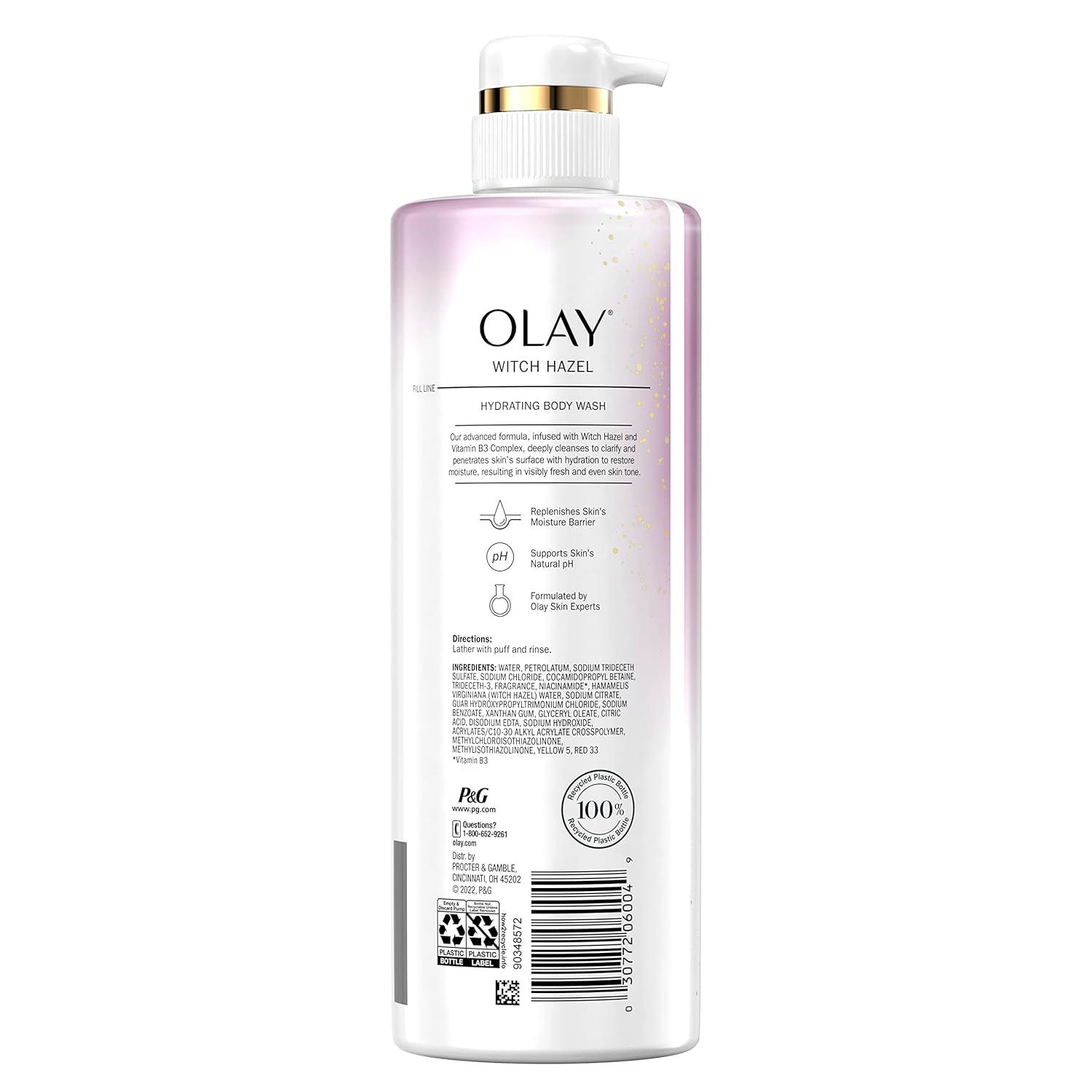 imageOlay Moisturizing Body Wash for Women with Witch Hazel and Vitamin B3 20 fl oz Pack of 4