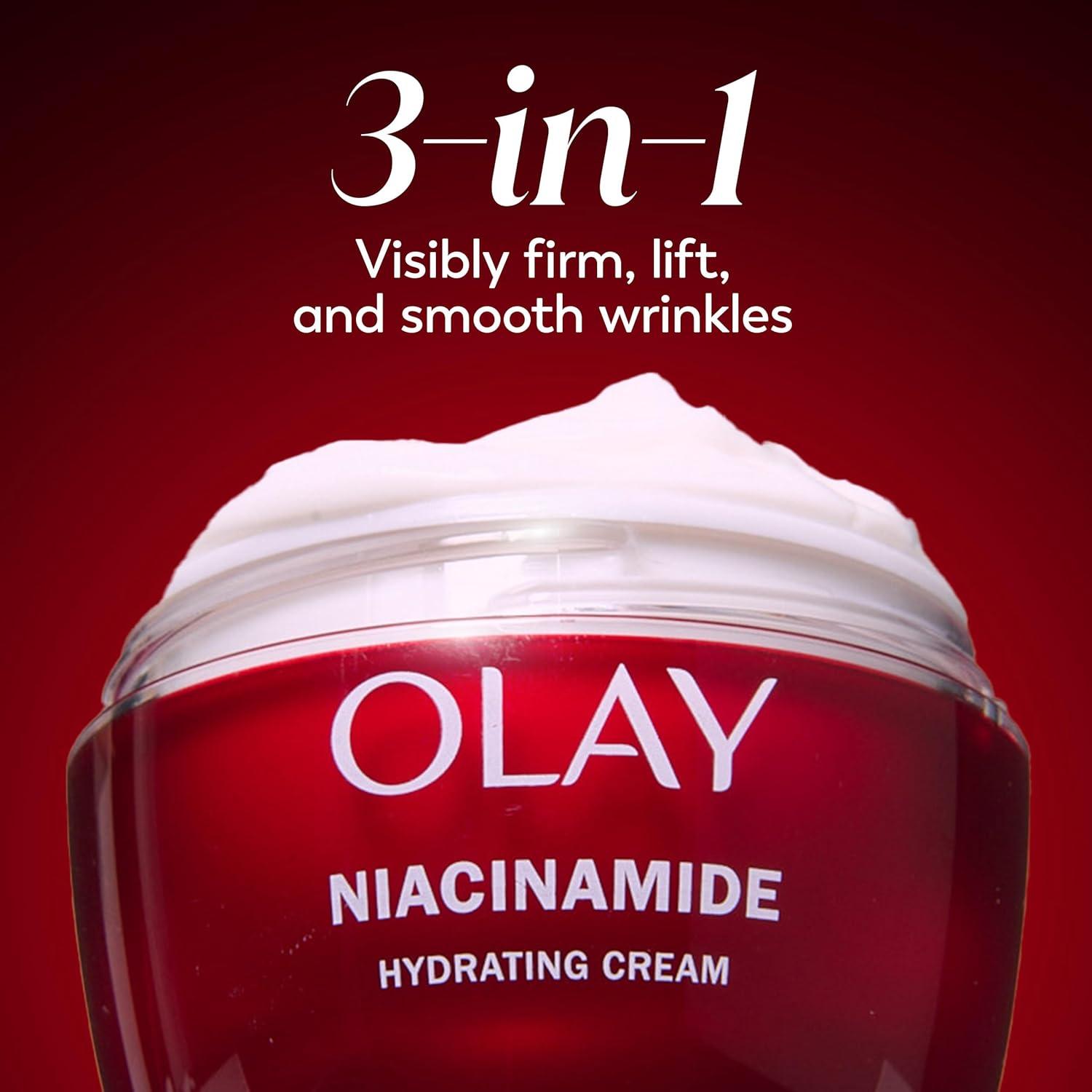 imageOlay Niacinamide Face Moisturizer Strong ampamp Firm Cream for Women AntiAging AntiWrinkle Firming Skin Care Evens Hydrates to Repair Barrier Recyclable Sustainable Eco Jar NonGreasy 2 oz17 Ounce Pack of 1
