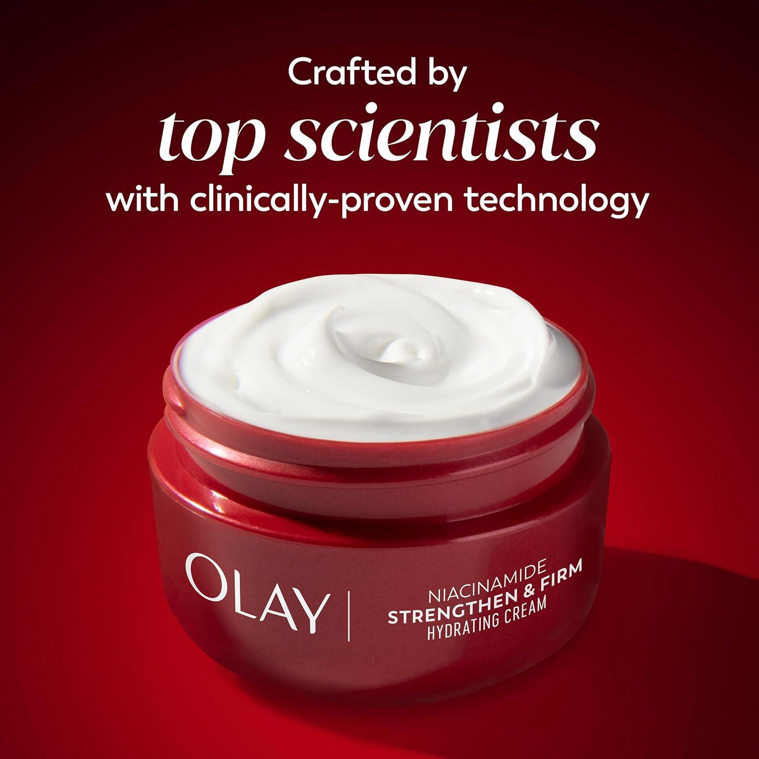 imageOlay Niacinamide Face Moisturizer Strong ampamp Firm Cream for Women AntiAging AntiWrinkle Firming Skin Care Evens Hydrates to Repair Barrier Recyclable Sustainable Eco Jar NonGreasy 2 oz2 Ounce Pack of 1