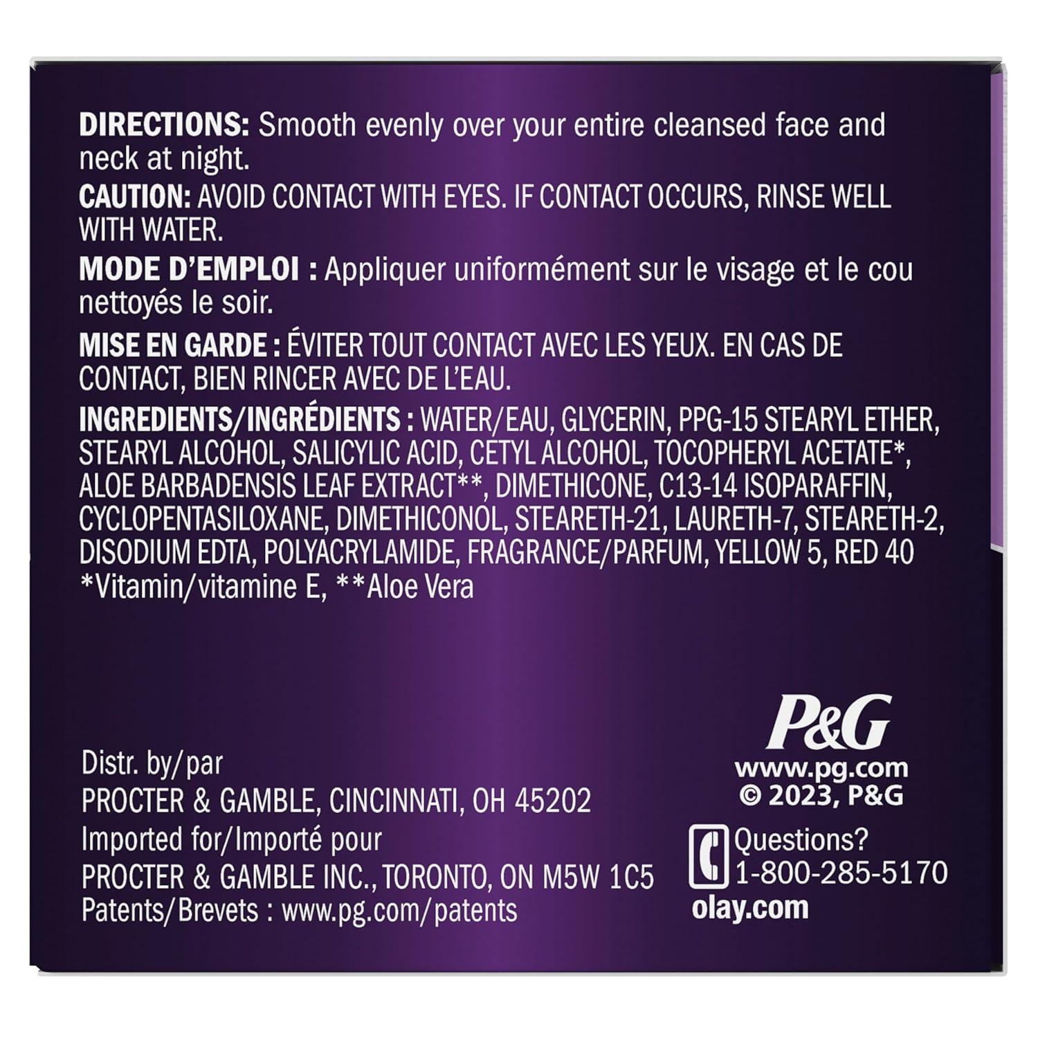 imageOlay Night Cream with Pro Retinol and Vitamins C ampamp E Age Defying Pack of 2