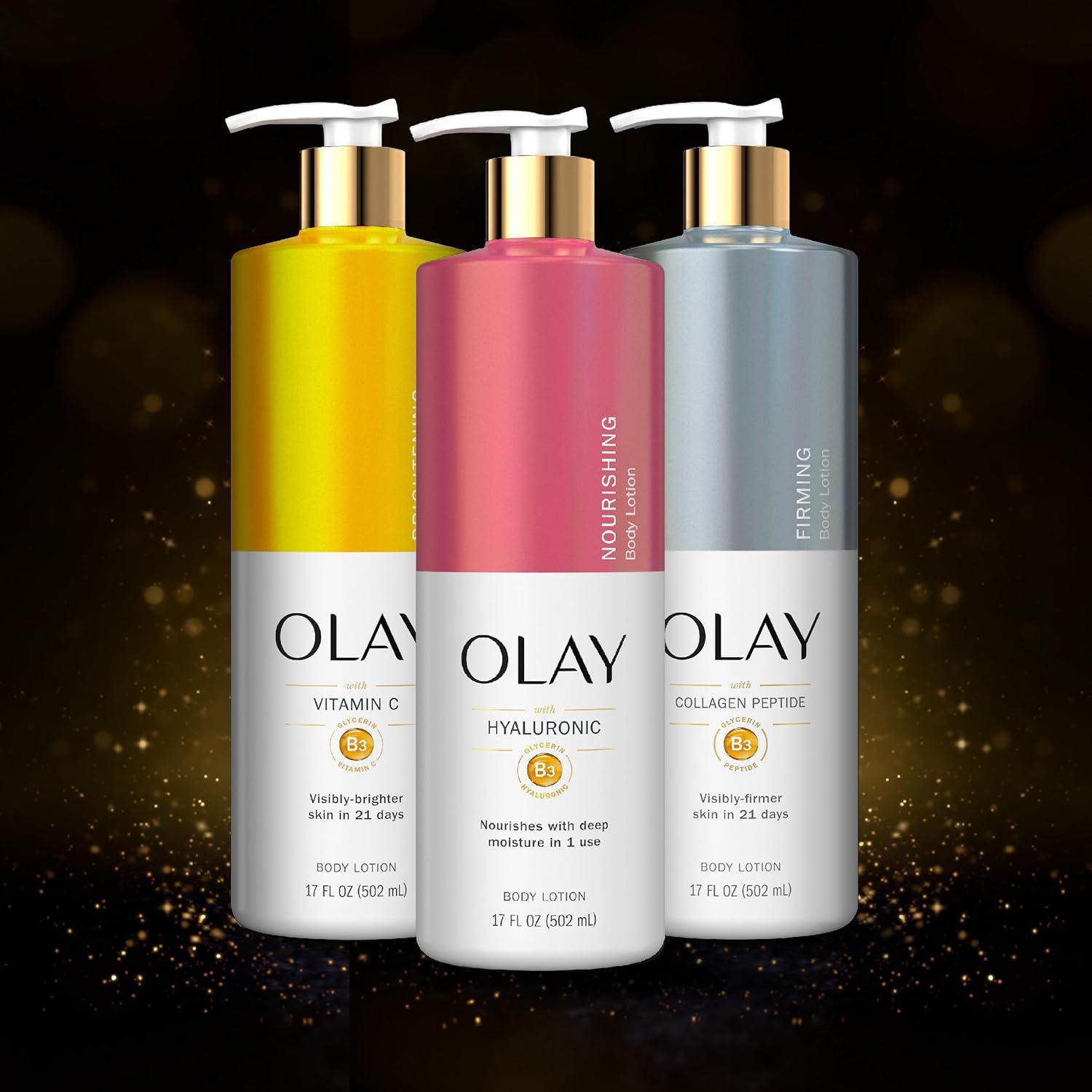 imageOlay Nourishing ampamp Hydrating Body Lotion for Women with Hyaluronic Acid 17 oz Pack of 4