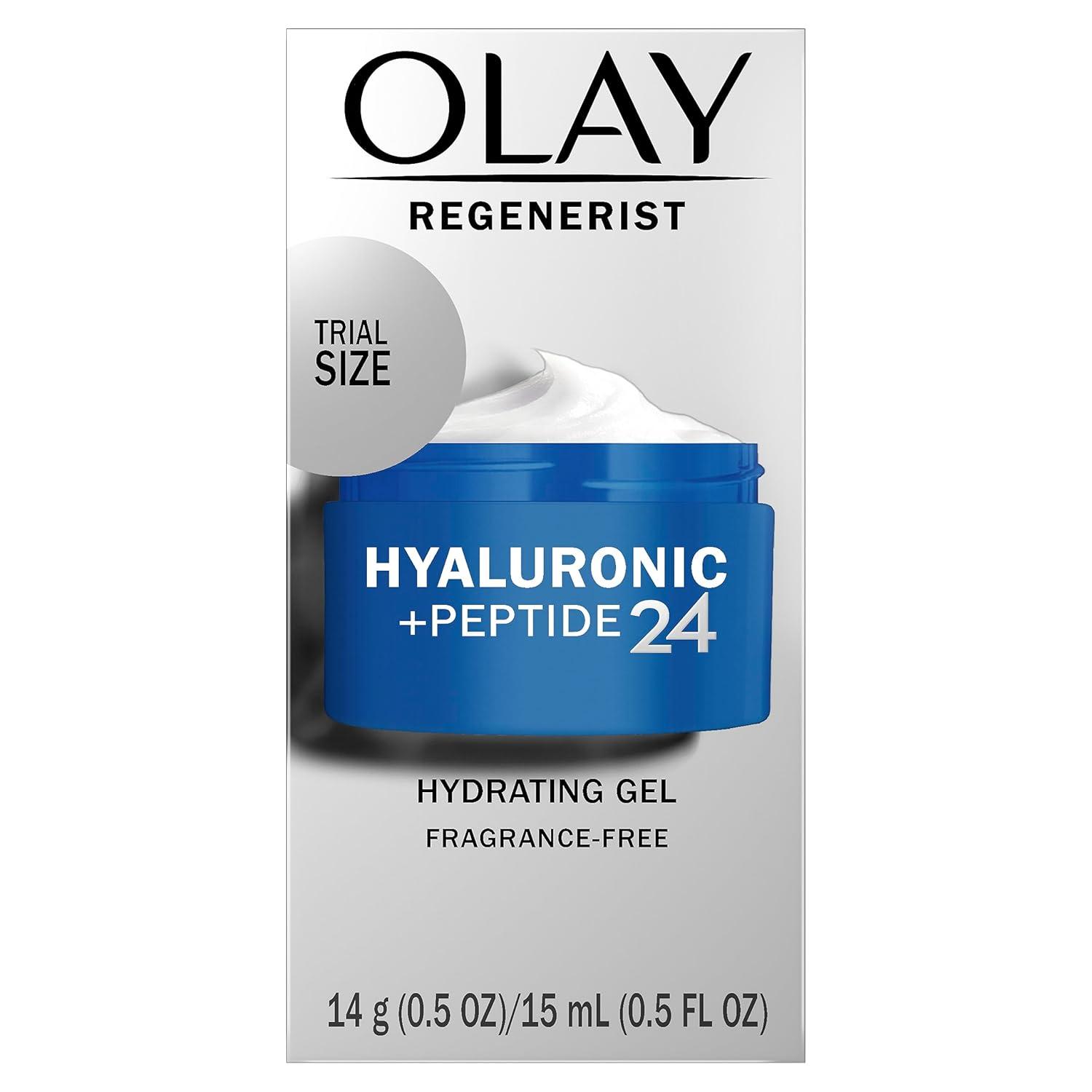 imageOlay Regenerist Hyaluronic  Peptide 24 Gel Face Moisturizer FragranceFree Trial Size 5 oz05 Fl Oz Pack of 2