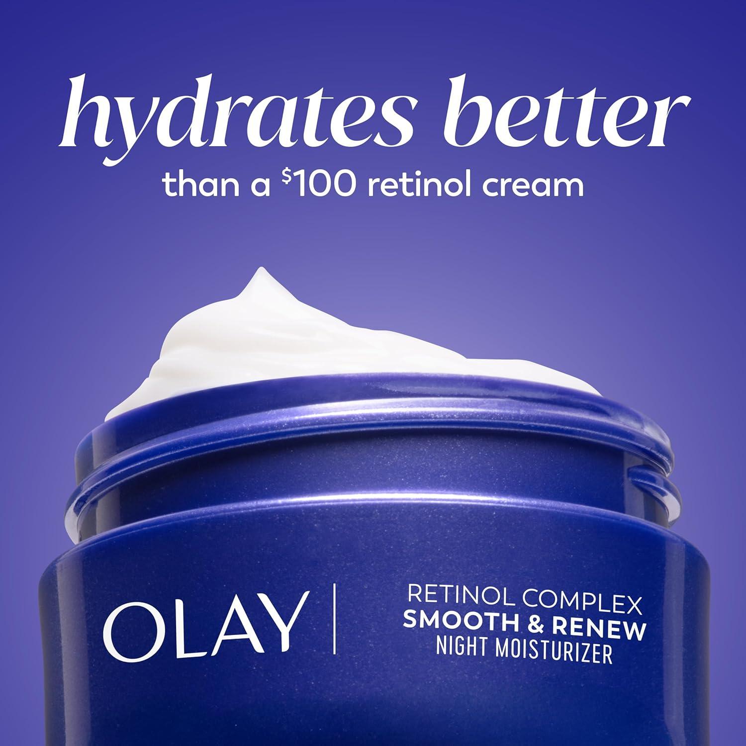 imageOlay Retinol Face Moisturizer Smooth ampamp Renew Cream for Women FragranceFree  AntiAging AntiWrinkle Smooth Fine Lines Tightening Brightening  Recyclable Sustainable Eco Jar NonGreasy 2 Oz2 Ounce Pack of 1