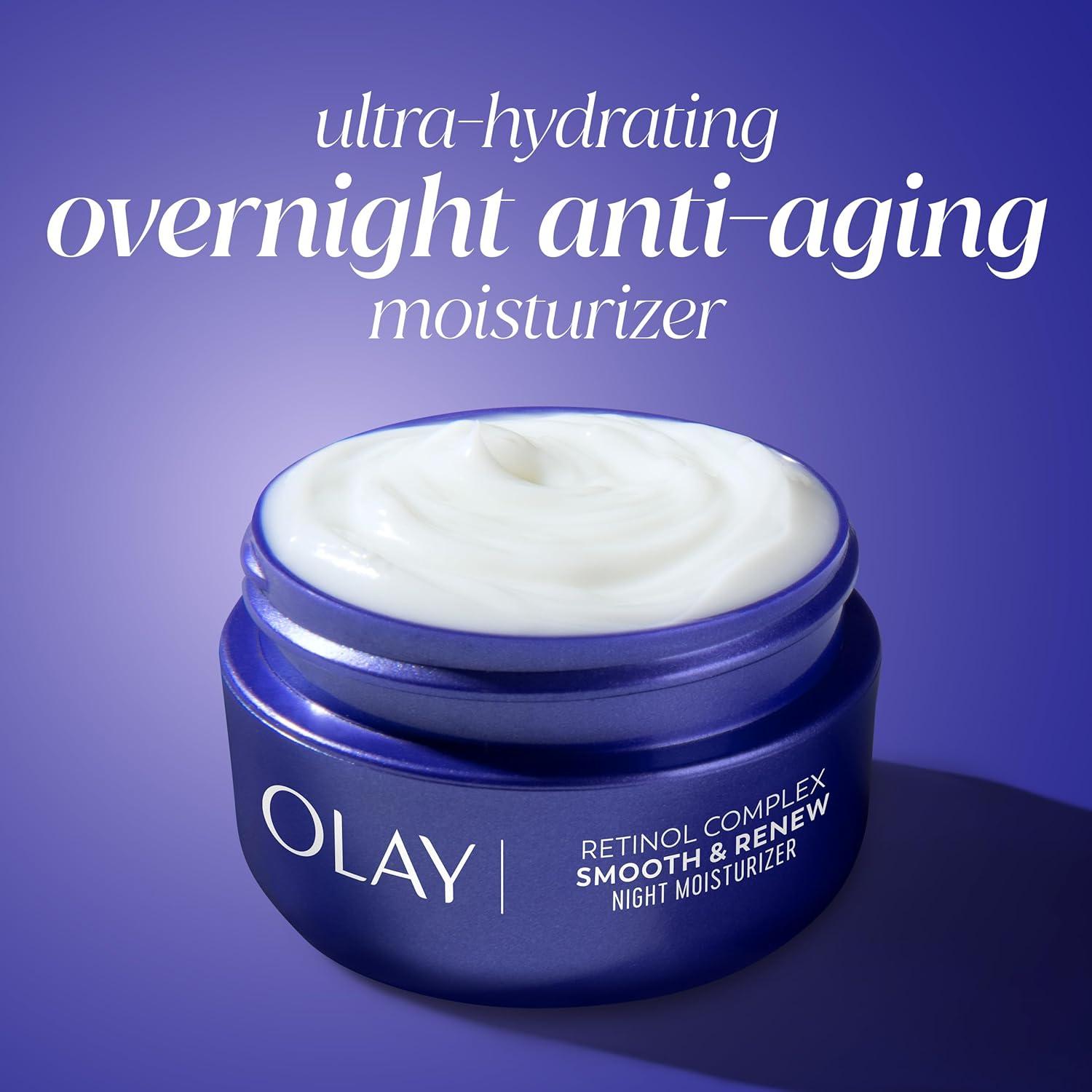 imageOlay Retinol Face Moisturizer Smooth ampamp Renew Cream for Women FragranceFree  AntiAging AntiWrinkle Smooth Fine Lines Tightening Brightening  Recyclable Sustainable Eco Jar NonGreasy 2 Oz2 Ounce Pack of 1