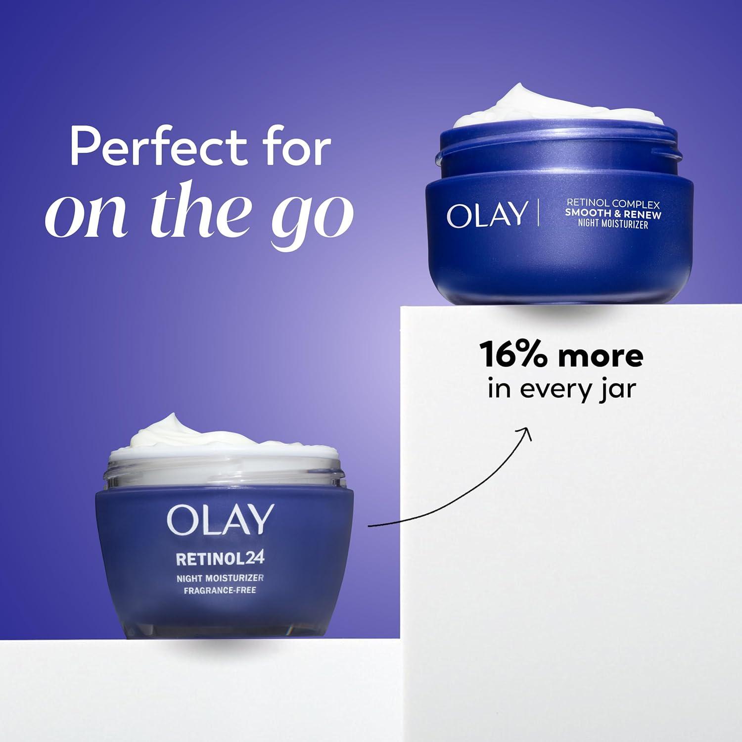 imageOlay Retinol Face Moisturizer Smooth ampamp Renew Cream for Women FragranceFree  AntiAging AntiWrinkle Smooth Fine Lines Tightening Brightening  Recyclable Sustainable Eco Jar NonGreasy 2 Oz2 Ounce Pack of 1