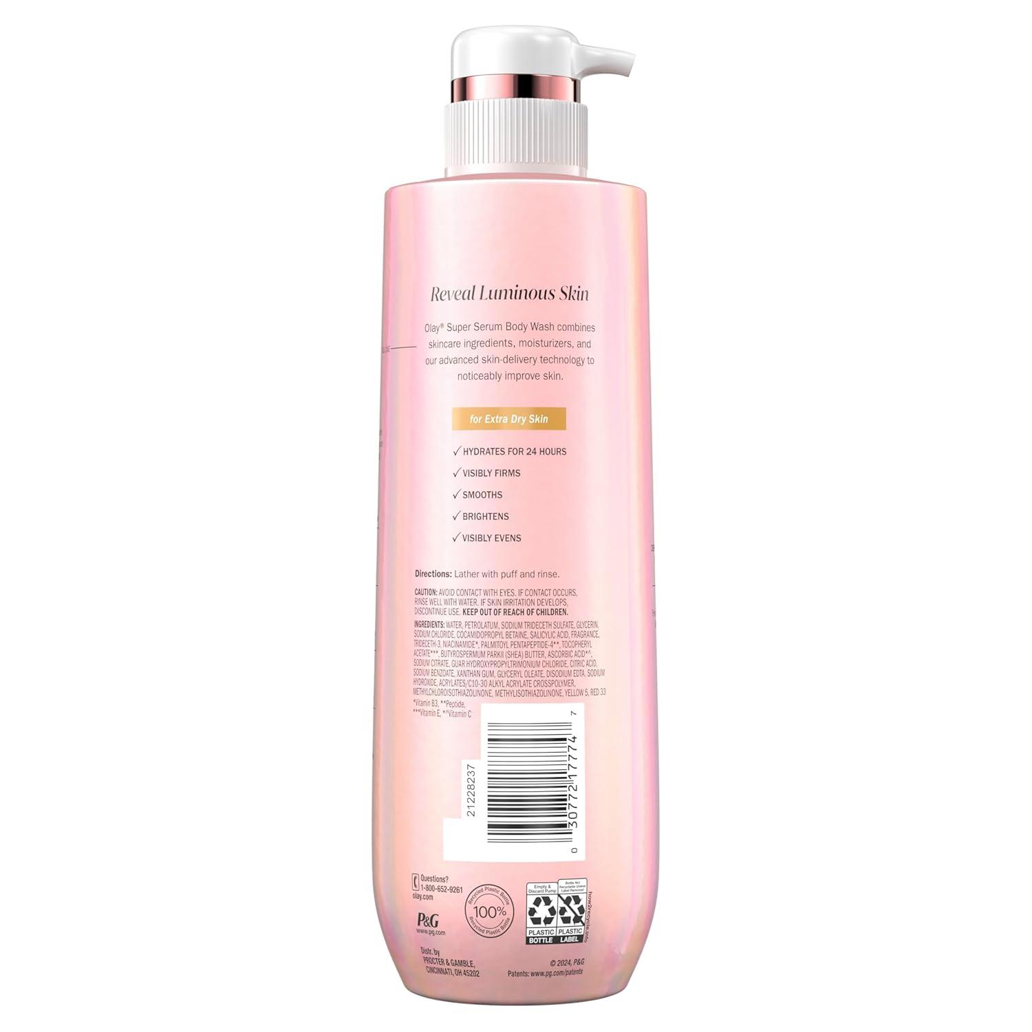 imageOlay Super Cream with Sunscreen SPF 30 17 oz  Body Wash for Extra Dry Skin 185 oz  24hr Long Lasting Hydration  Vitamin C ampamp E Hyaluronic Acid Niacinamide  Smooth Brighten Firm