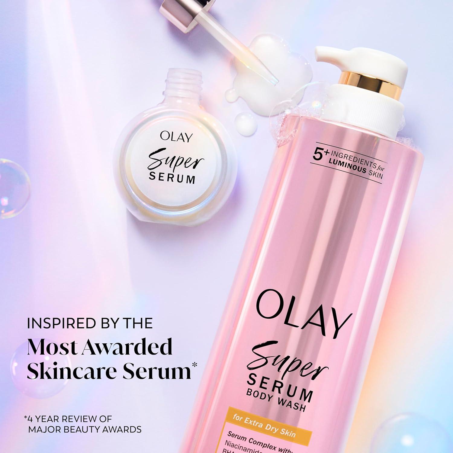imageOlay Super Cream with Sunscreen SPF 30 17 oz  Body Wash for Extra Dry Skin 185 oz  24hr Long Lasting Hydration  Vitamin C ampamp E Hyaluronic Acid Niacinamide  Smooth Brighten Firm