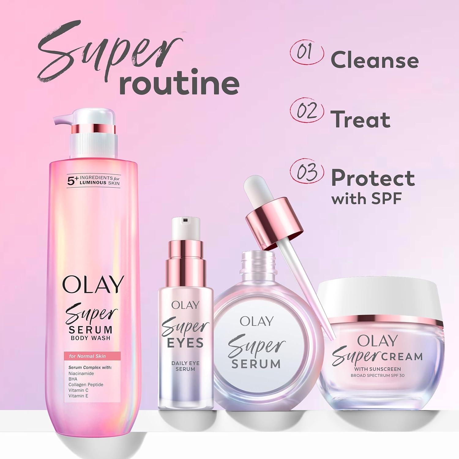 imageOlay Super Serum  Niacinamide Vitamin C ampamp E Collagen Peptide AHA  5in1 Skin Care Benefits for Face  Healthy Glow Brightening Hydrating Smoothing Firming Evens Tone AntiAging 17 Oz1 Fl Oz Pack of 1