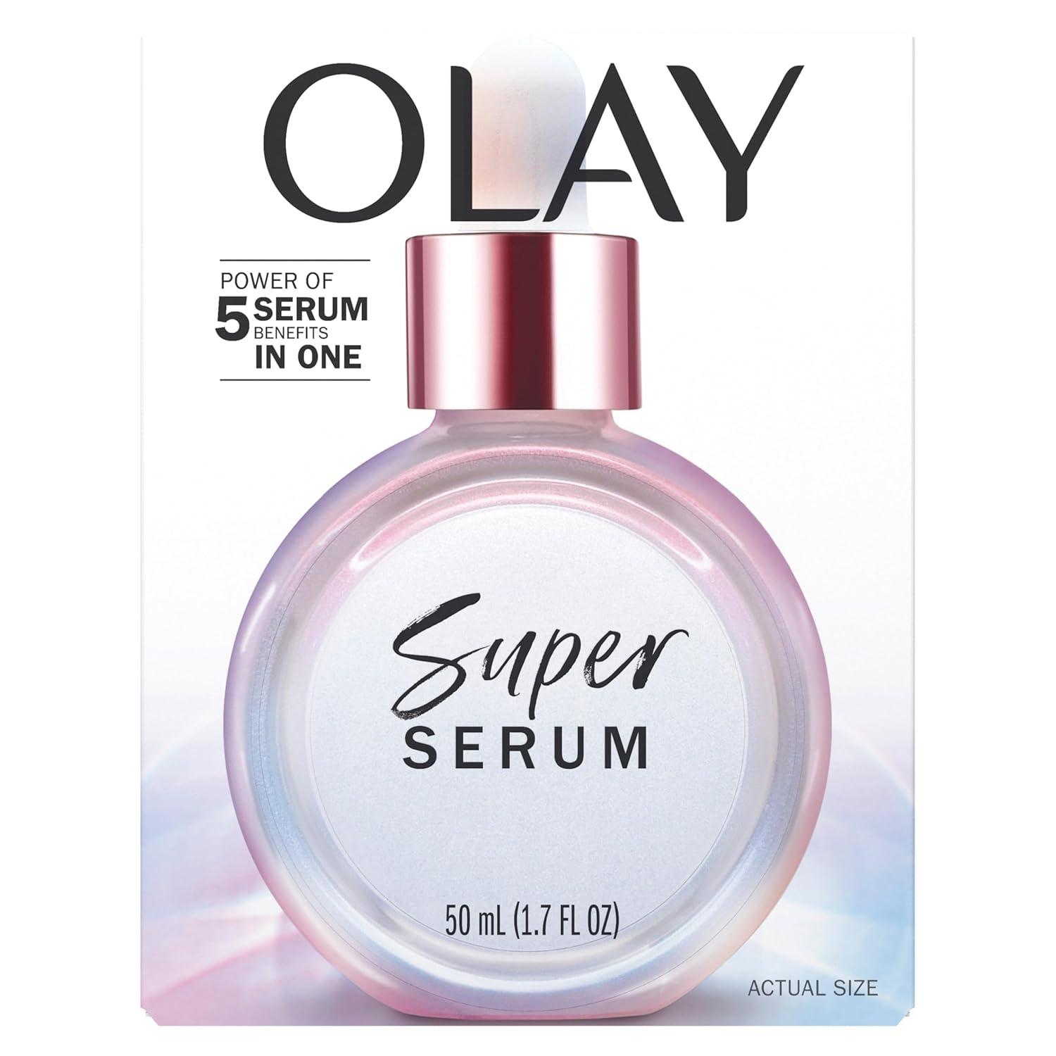 imageOlay Super Serum  Niacinamide Vitamin C ampamp E Collagen Peptide AHA  5in1 Skin Care Benefits for Face  Healthy Glow Brightening Hydrating Smoothing Firming Evens Tone AntiAging 17 Oz17 Fl Oz Pack of 1