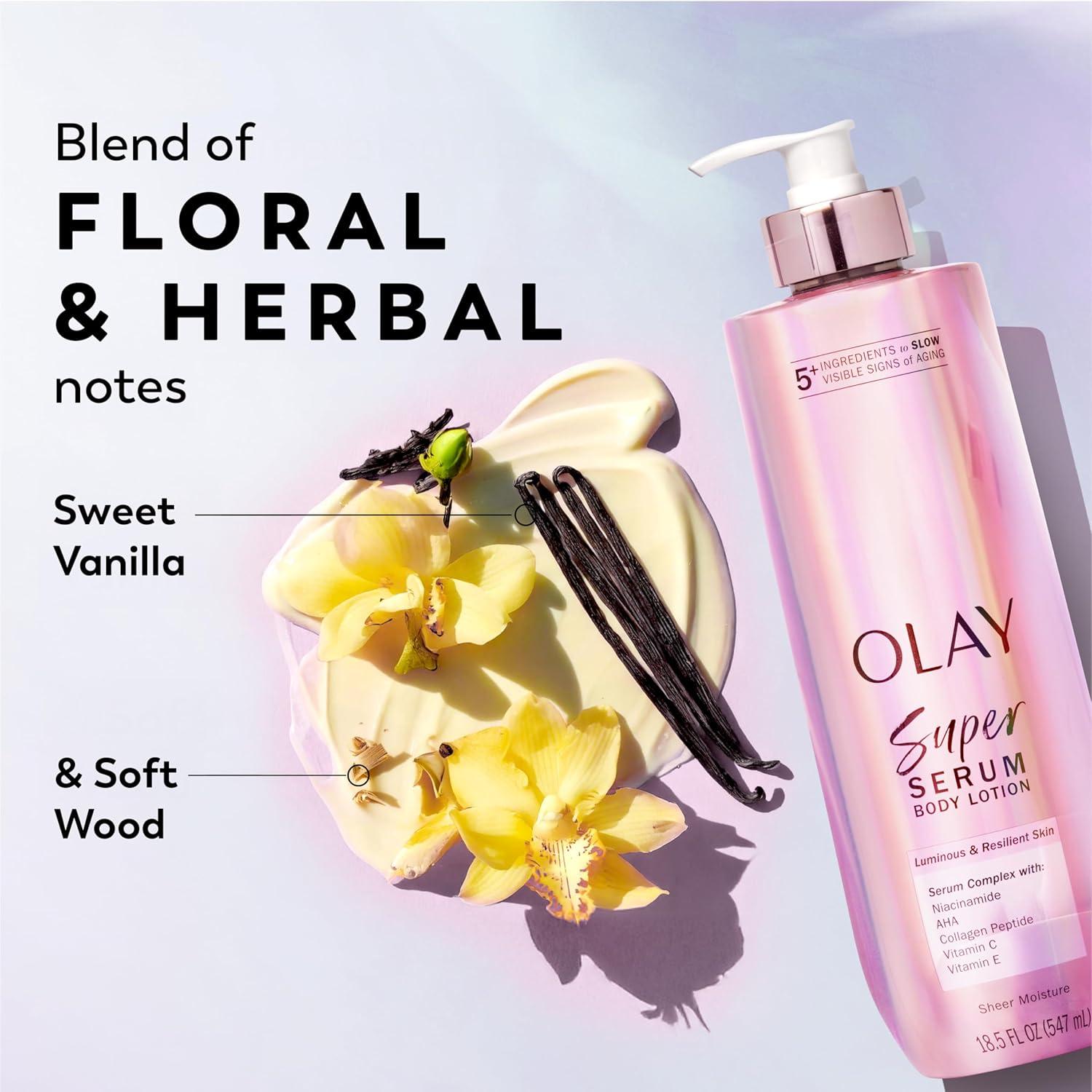 imageOlay Super Serum Body Wash for Normal Skin 24hr Long Lasting Hydration 5 Ingredient Serum Complex for Bright Even Firm Luminous Skin 185 fl ozCoconut  Vanilla   Soft Wood
