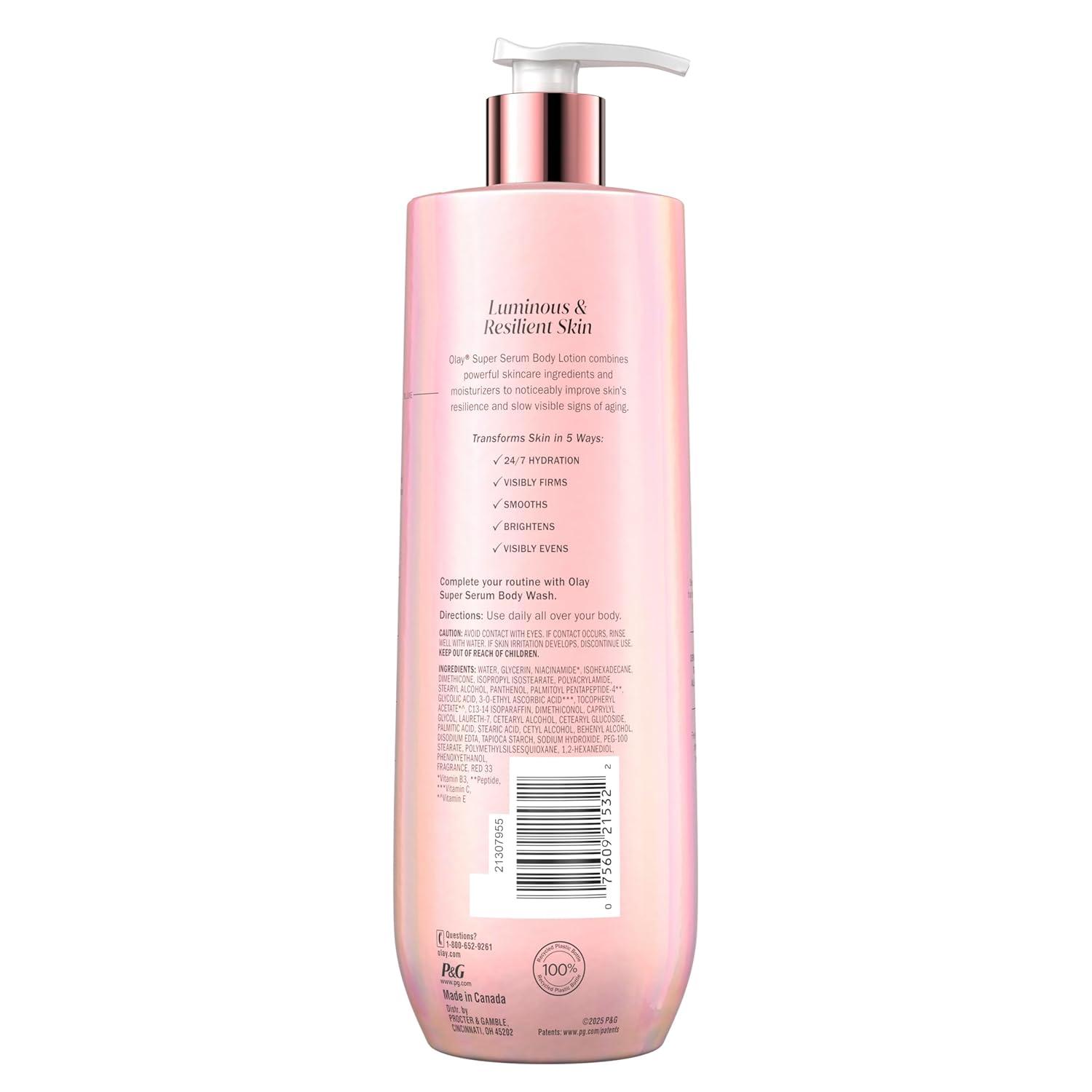 imageOlay Super Serum Body Wash for Normal Skin 24hr Long Lasting Hydration 5 Ingredient Serum Complex for Bright Even Firm Luminous Skin 185 fl ozCoconut  Vanilla   Soft Wood