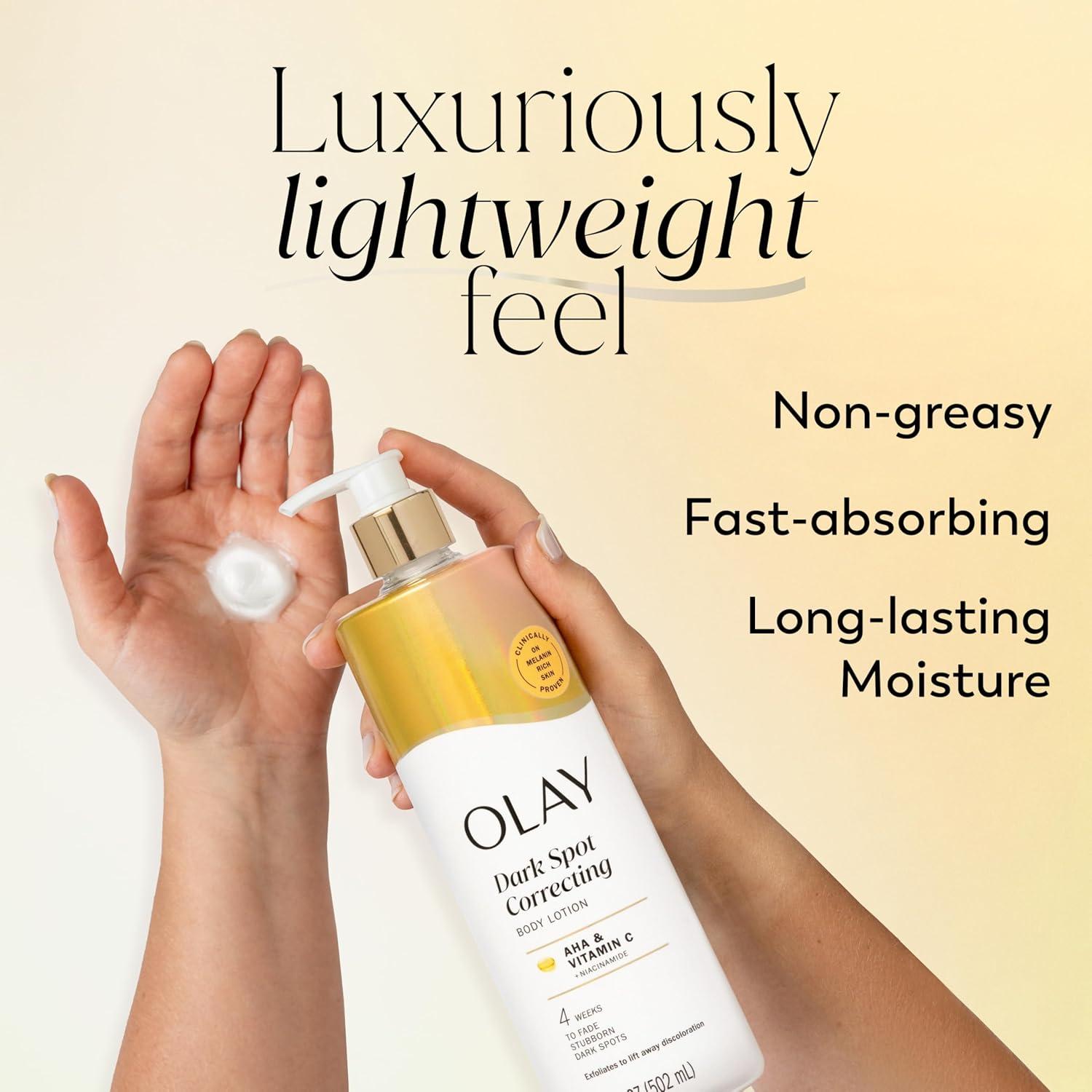 imageOlay Super Serum Hand ampamp Body Lotion for Dry Skin 24hr Long Lasting Hydration 5 Ingredient Serum Complex for Bright Even Firm Luminous Skin Sweet Vanilla ampamp Soft Wood Scent 185 fl ozAHA