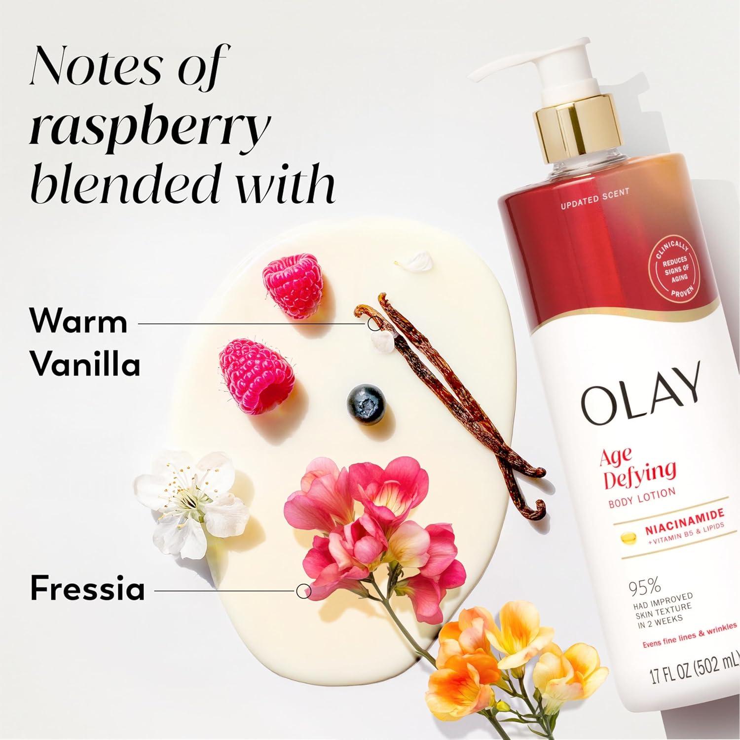 imageOlay Super Serum Hand ampamp Body Lotion for Dry Skin 24hr Long Lasting Hydration 5 Ingredient Serum Complex for Bright Even Firm Luminous Skin Sweet Vanilla ampamp Soft Wood Scent 185 fl ozNiacinamide