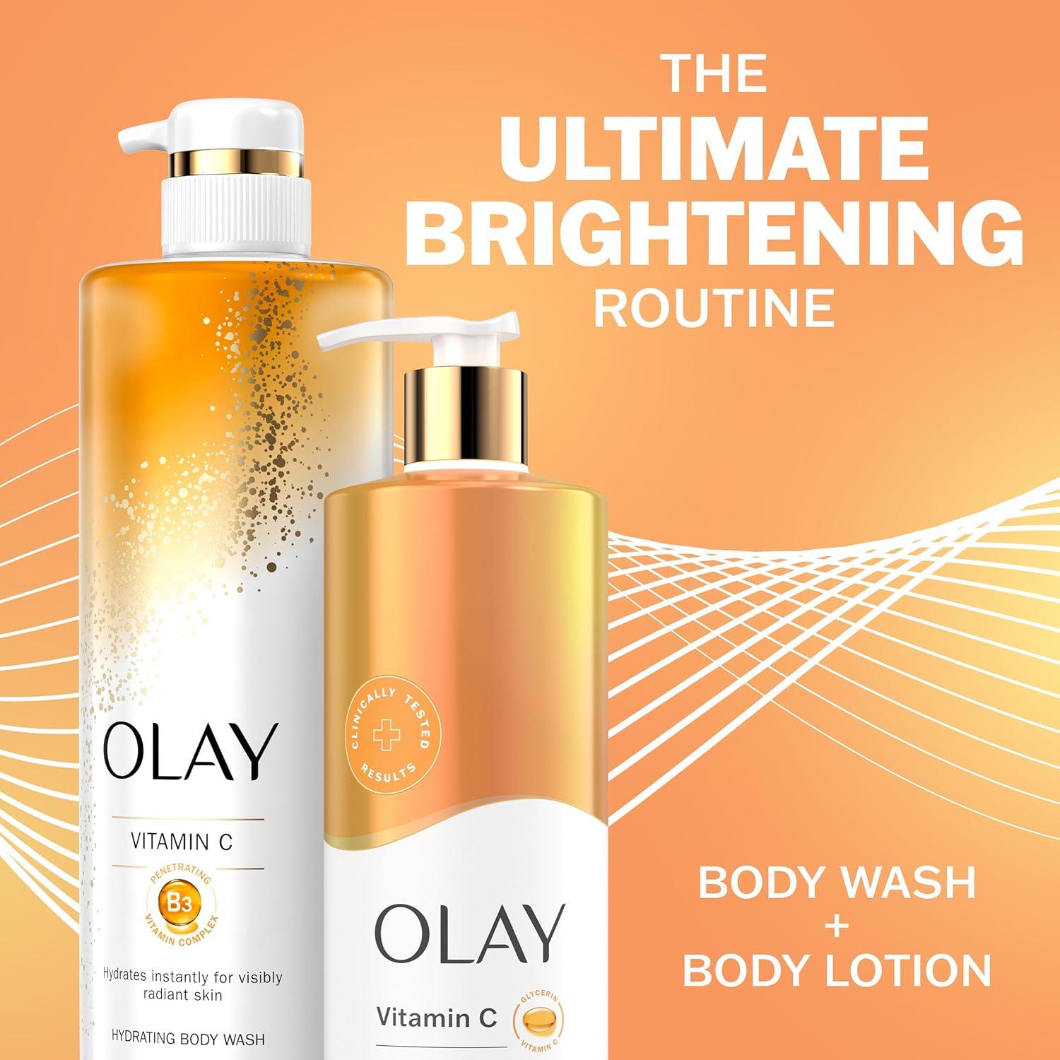 imageOlay Super Serum Hand ampamp Body Lotion for Dry Skin 24hr Long Lasting Hydration 5 Ingredient Serum Complex for Bright Even Firm Luminous Skin Sweet Vanilla ampamp Soft Wood Scent 185 fl ozVitamin C