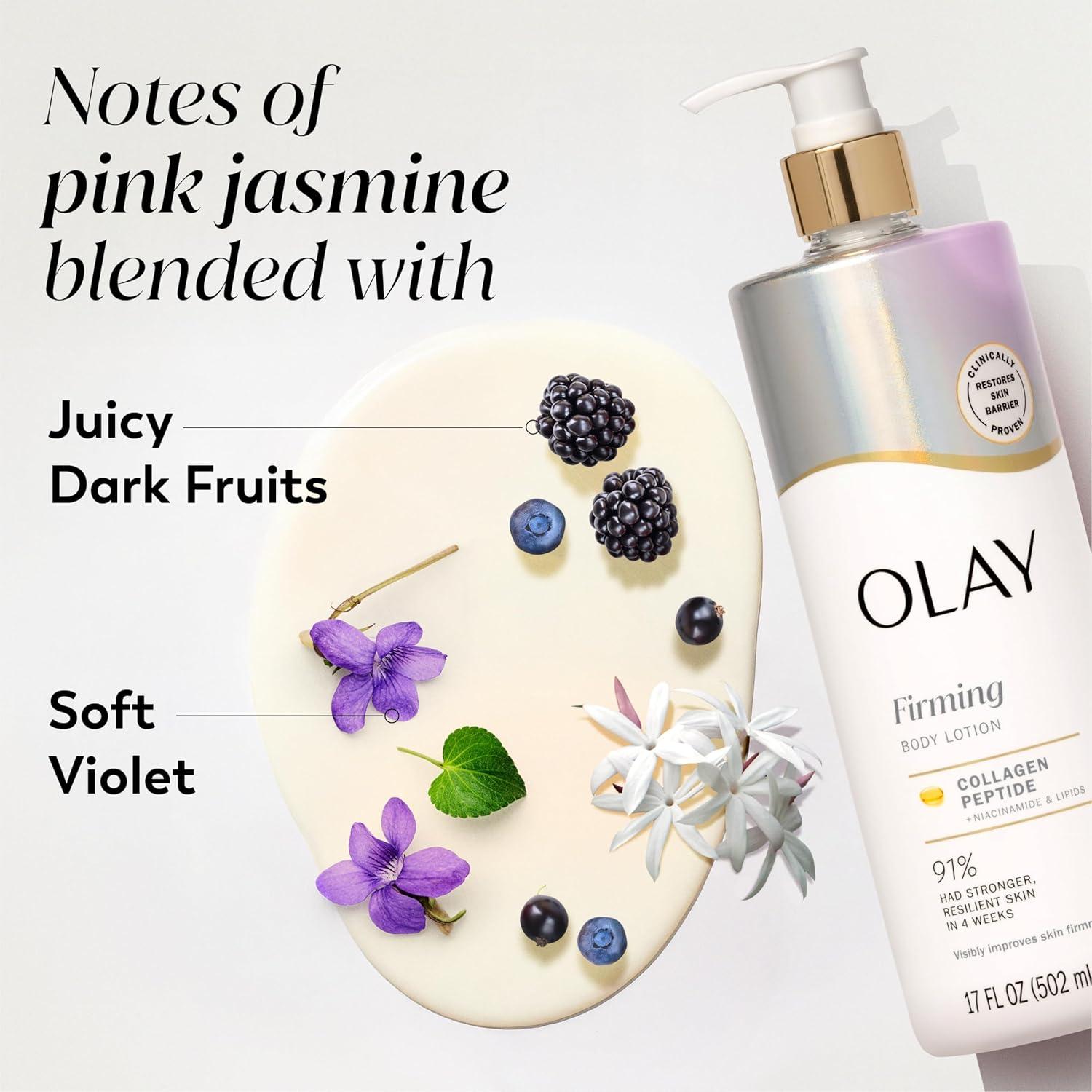 imageOlay Super Serum Hand ampamp Body Lotion for Dry Skin 24hr Long Lasting Hydration 5 Ingredient Serum Complex for Bright Even Firm Luminous Skin Sweet Vanilla ampamp Soft Wood Scent 185 fl ozCollagen