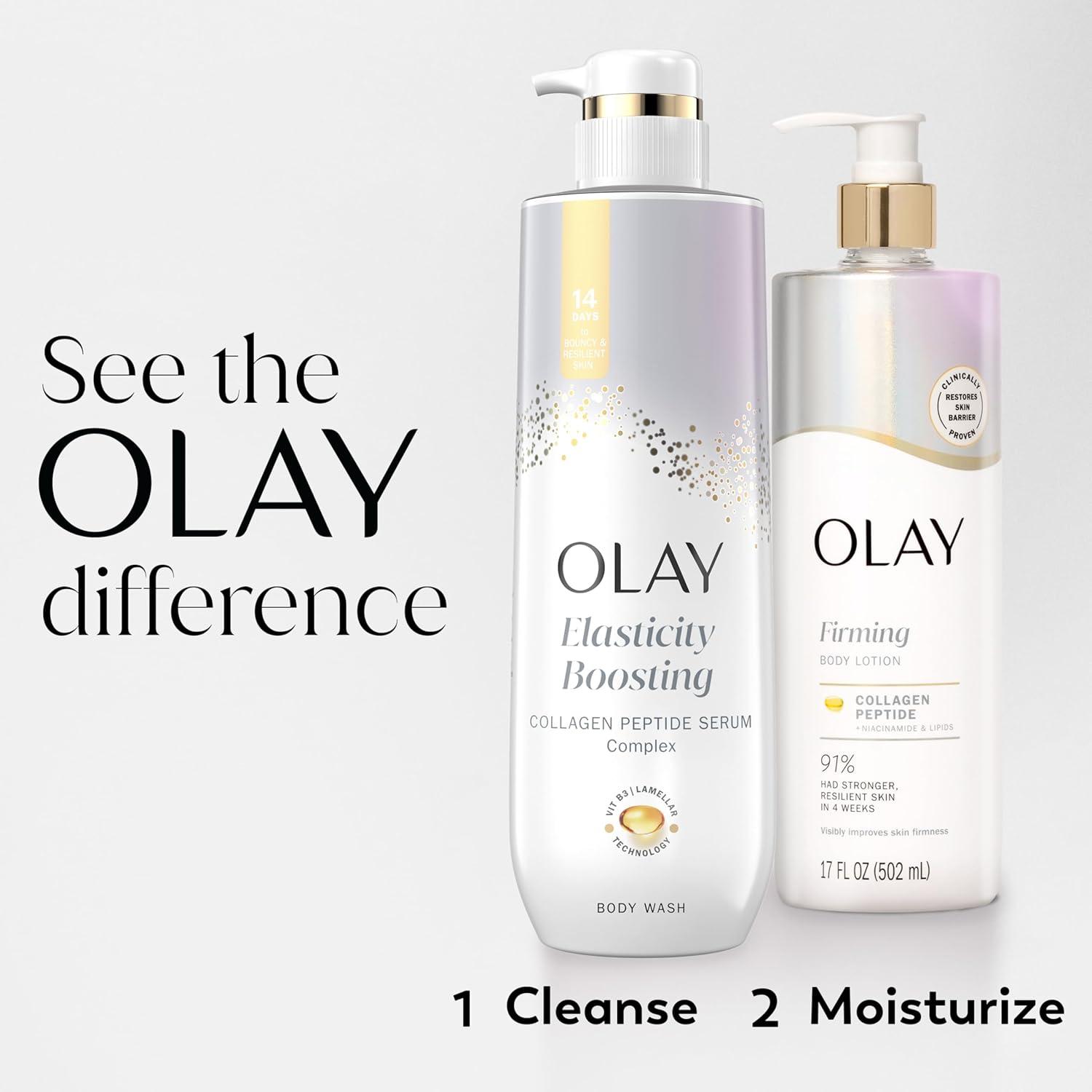 imageOlay Super Serum Hand ampamp Body Lotion for Dry Skin 24hr Long Lasting Hydration 5 Ingredient Serum Complex for Bright Even Firm Luminous Skin Sweet Vanilla ampamp Soft Wood Scent 185 fl ozCollagen