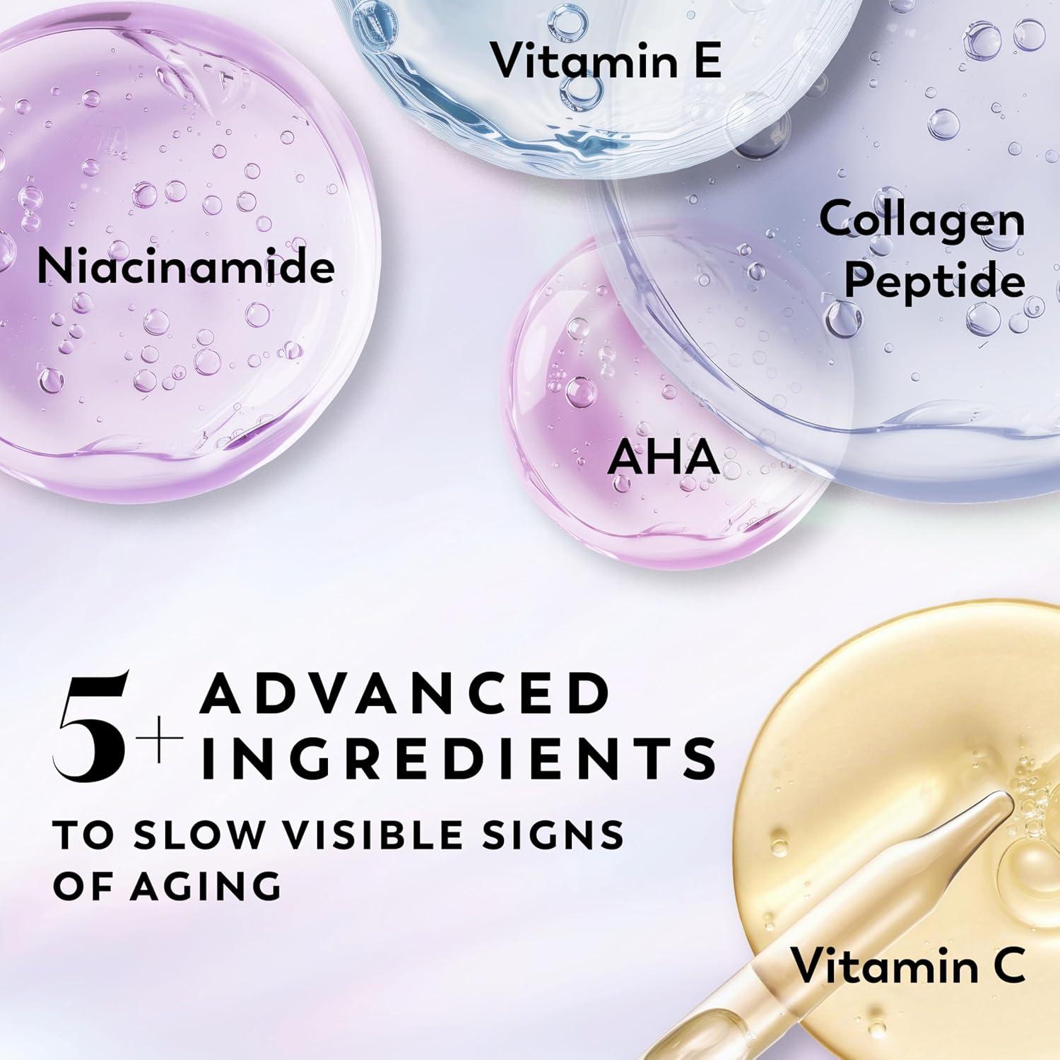 imageOlay Super Serum Hand ampamp Body Lotion for Dry Skin 24hr Long Lasting Hydration 5 Ingredient Serum Complex for Bright Even Firm Luminous Skin Sweet Vanilla ampamp Soft Wood Scent 185 fl ozSweet Vanilla  Soft Wood