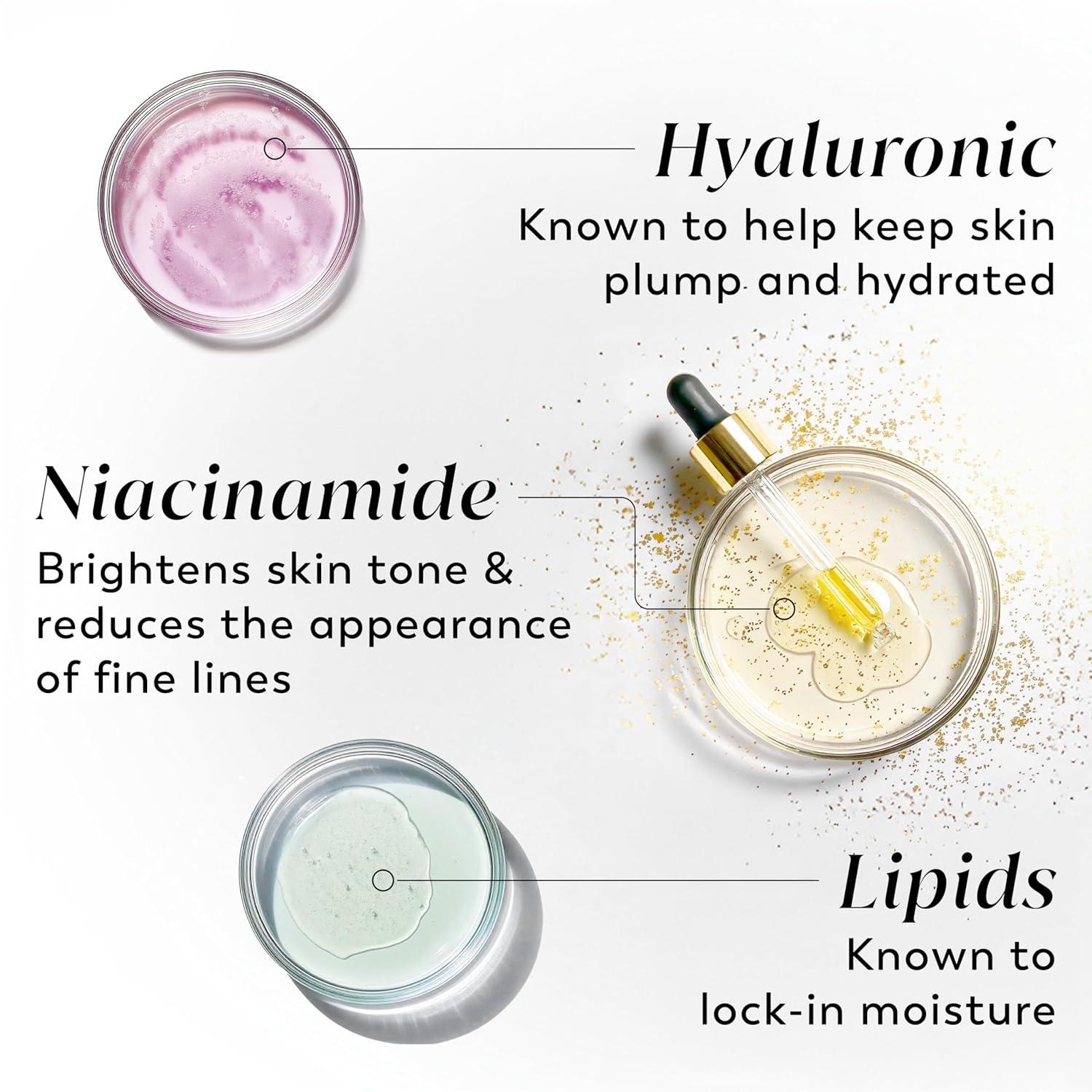 imageOlay Super Serum Hand ampamp Body Lotion for Dry Skin 24hr Long Lasting Hydration 5 Ingredient Serum Complex for Bright Even Firm Luminous Skin Sweet Vanilla ampamp Soft Wood Scent 185 fl ozHyaluronic Acid