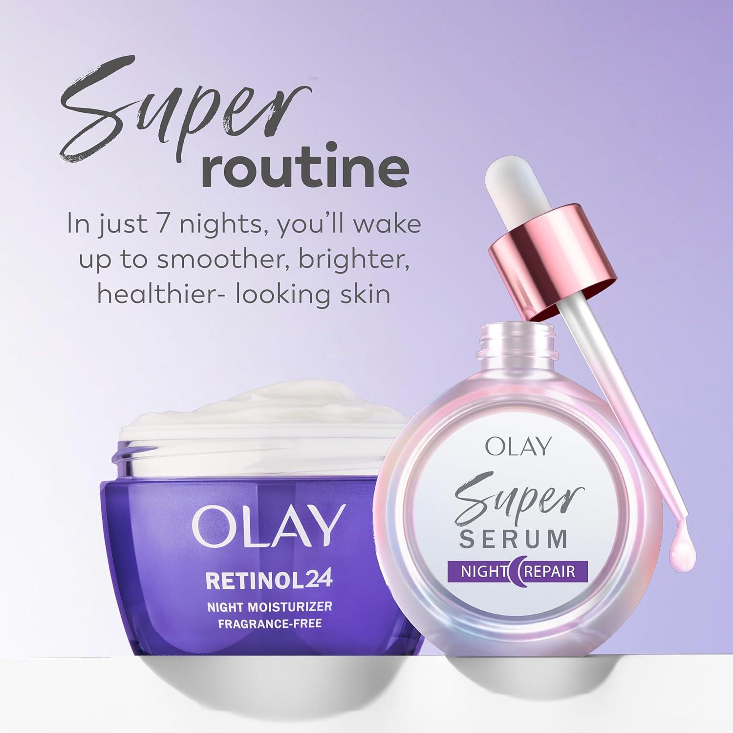 imageOlay Super Serum Night Repair FragranceFree  Niacinamide Peptide Salicylic ampamp Lactic Acid Glycerin  5in1 Skin Care Benefits  Hydrating Evens Tone Reduces Dark Spots AntiAging 10 Oz17 Fl Oz Pack of 1