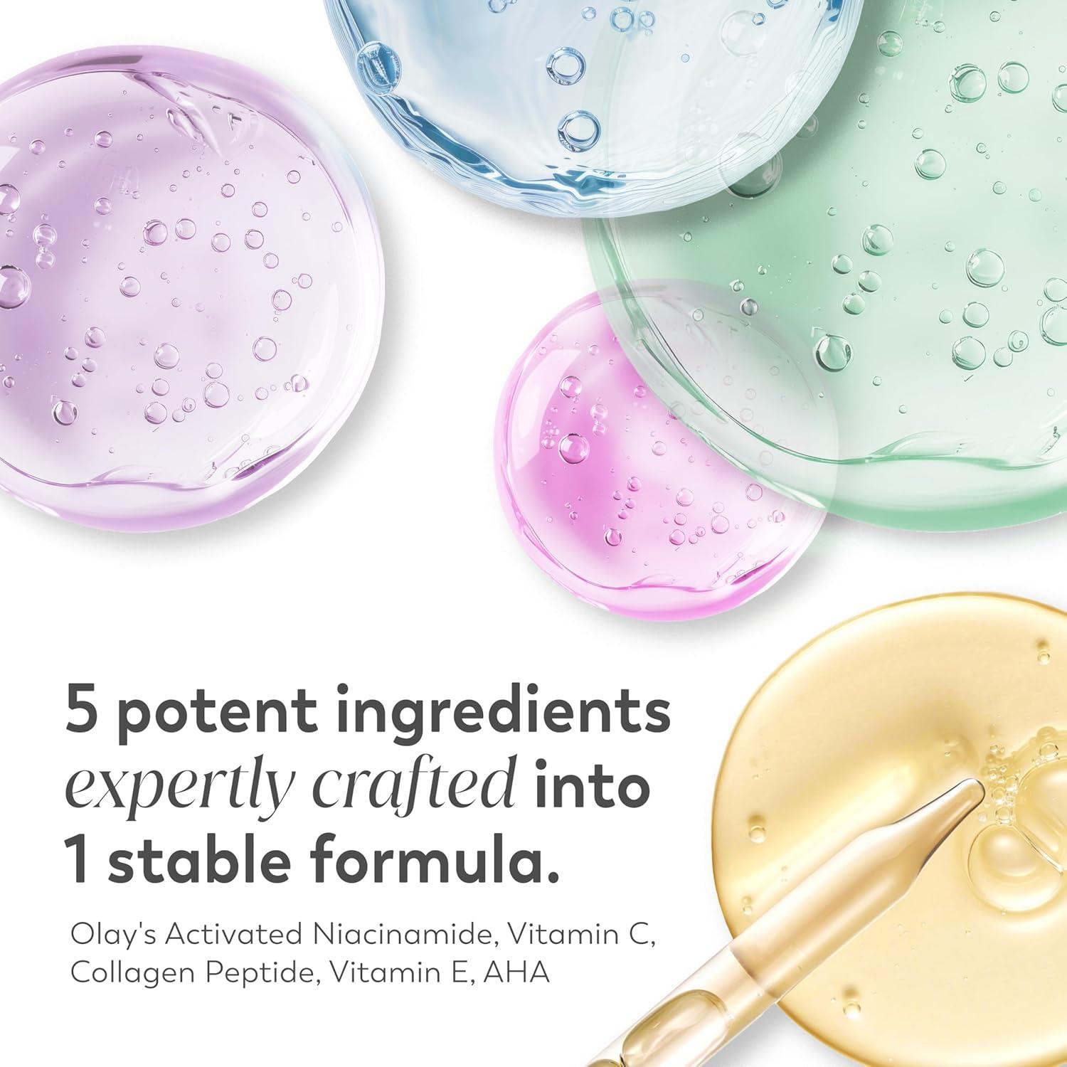 imageOlay Super Serum Trial Size  Niacinamide Vitamin C ampamp E Collagen Peptide AHA  5in1 Skin Care Benefits  Healthy Glow Brightening Hydrating Smoothing Firming Evens Tone AntiAging 04 Oz