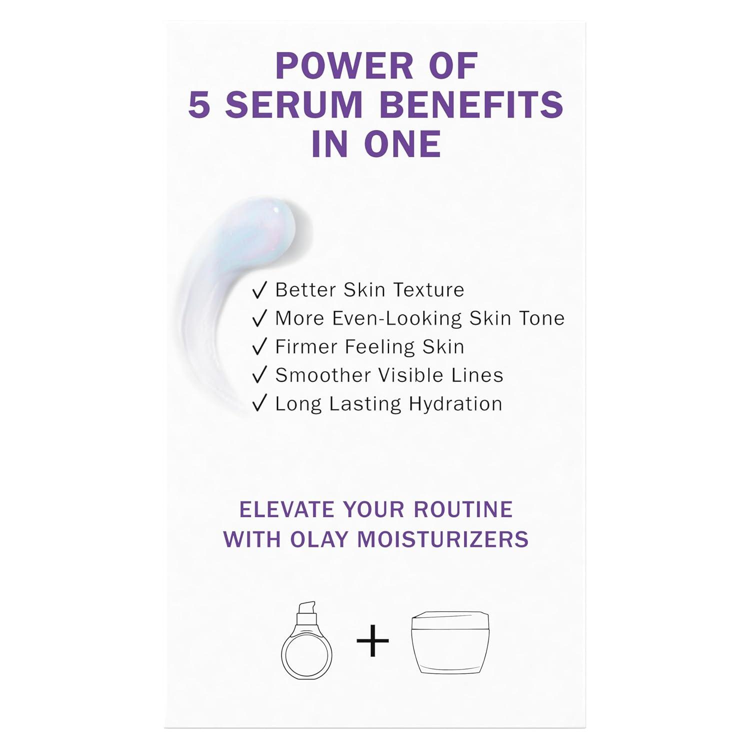 imageOlay Super Serum Trial Size  Niacinamide Vitamin C ampamp E Collagen Peptide AHA  5in1 Skin Care Benefits  Healthy Glow Brightening Hydrating Smoothing Firming Evens Tone AntiAging 04 Oz