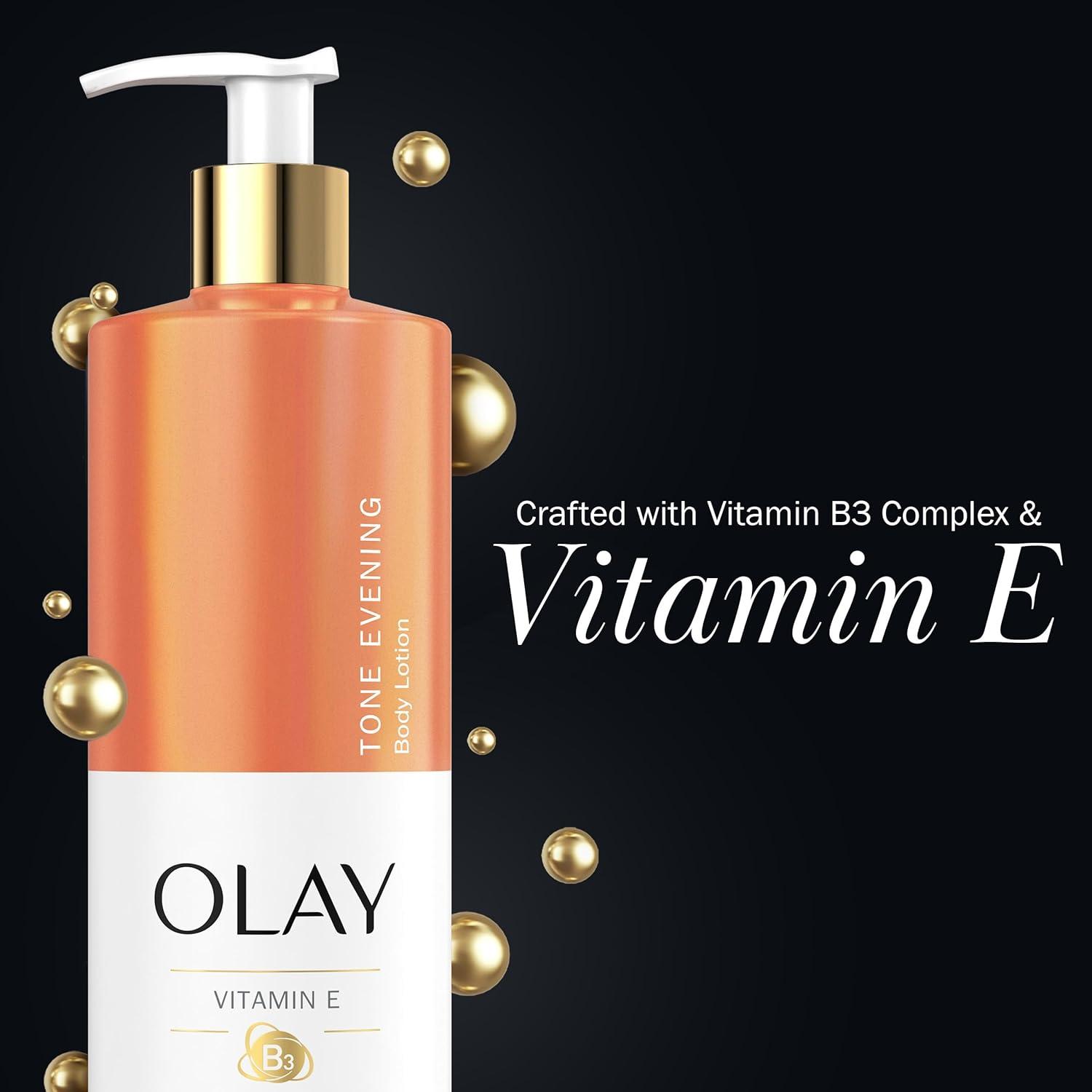 imageOlay Tone Evening and Hydrating Body Lotion Deep Moisture 17oz Pack of 4Tone Evening Vitamin E