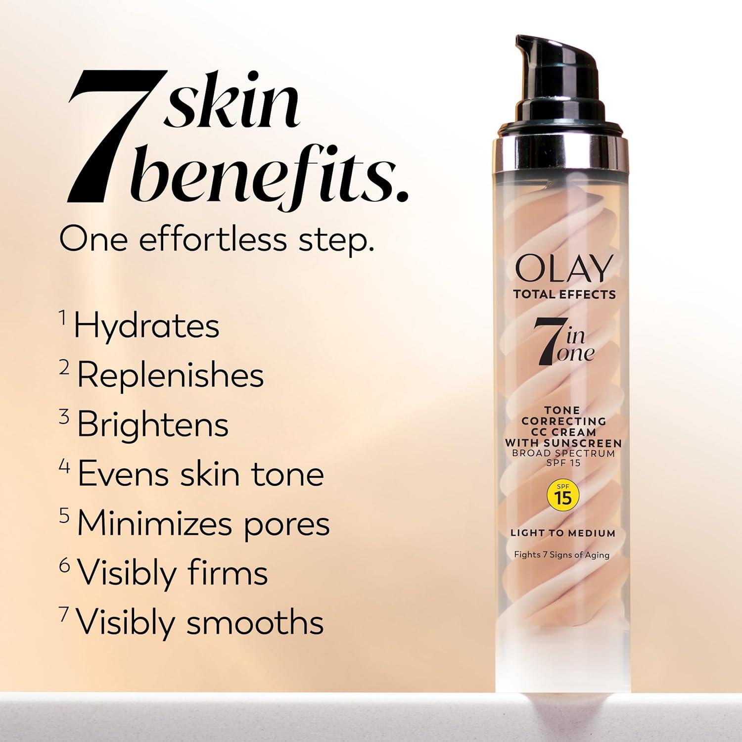imageOlay Total Effects Tone Correcting Face Moisturizer with Sunscreen SPF 15 Light to Medium 17 Ounces