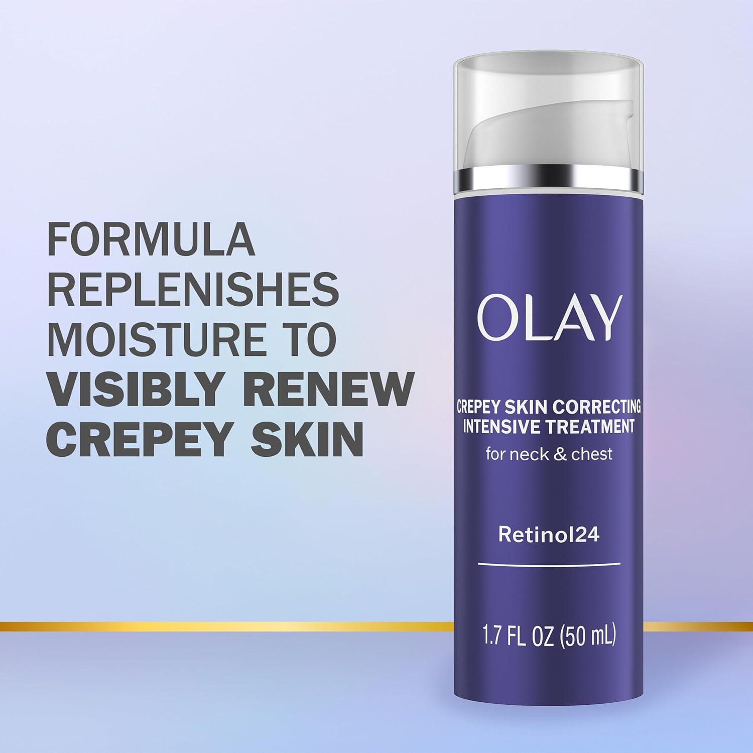 imageOlay Treatment Cream Intensive Crepey Skin Correcting for Neck ampamp Chest with Retinol24 Vitamin B3 Complex Deeply Hydrates Renews ampamp Smoothes Skin 17 fl oz