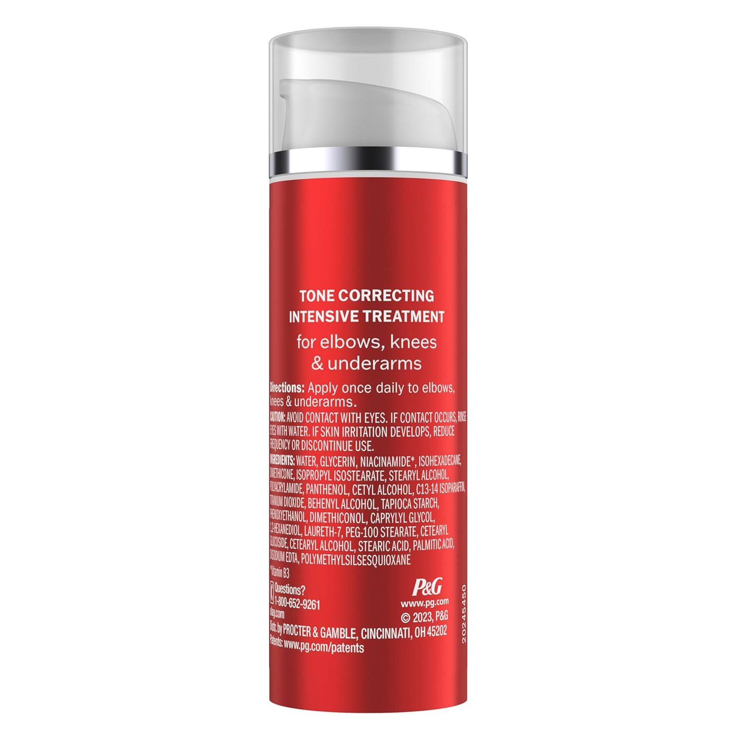 imageOlay Treatment Cream Intensive Tone Correcting for Elbows Knees ampamp Underarms with Niacinamide Vitamin B3 Complex Deeply Hydrates Evened Skin Tone 17 fl oz