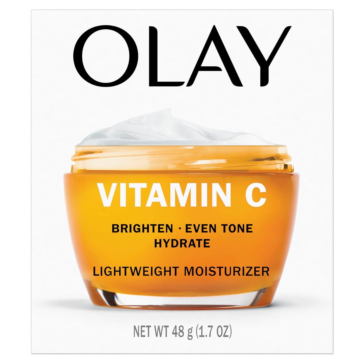 imageOlay Vitamin C Face Moisturizer Bright ampamp Even Lightweight Cream for Women  Brightens Hyrdates Evens Tone ampamp Texture Glowing Skin Care  Recyclable Sustainable Eco Jar NonGreasy 2 Oz17 Fl Oz