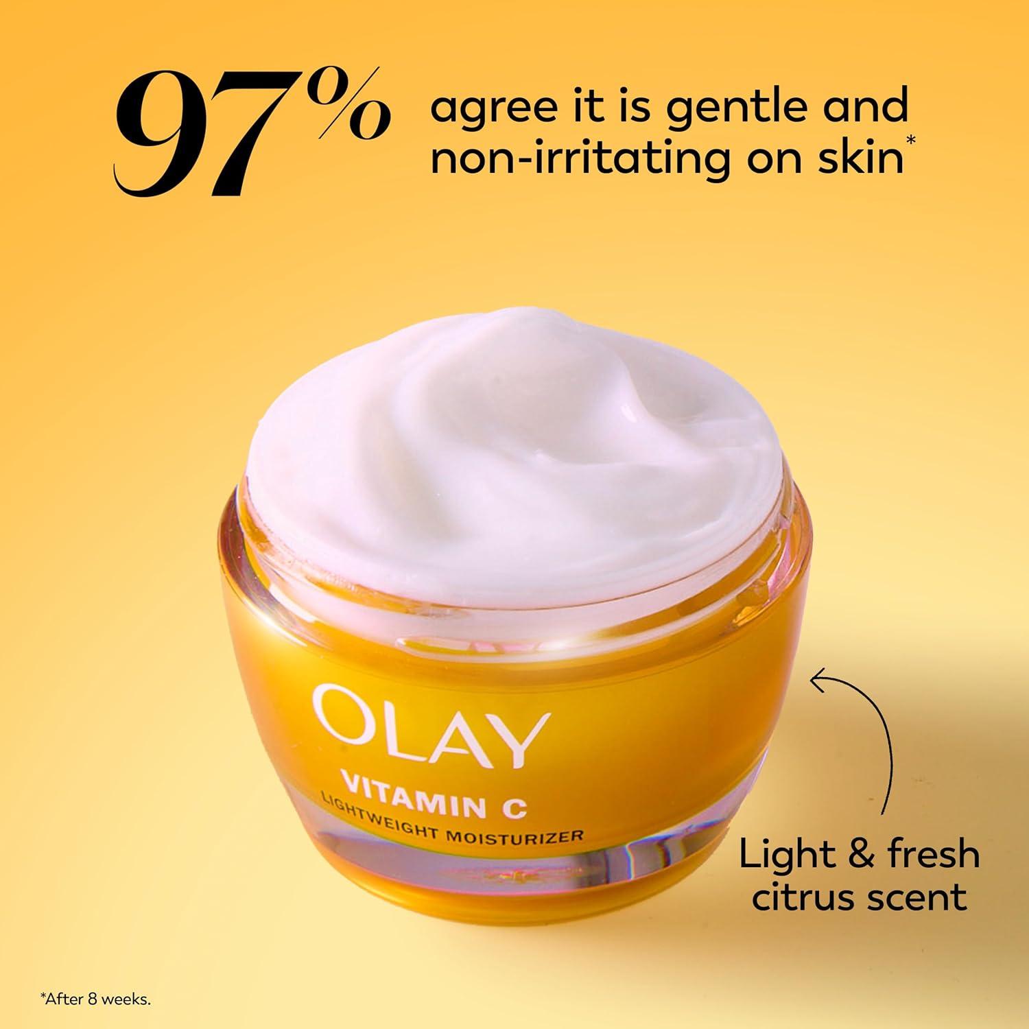 imageOlay Vitamin C MAX Face Moisturizer Brightening Cream for Women Hydrating Evens Tone Dark Spot ampamp Hyperpigmentation Reduction Glowing Skin Care  Niaciniamide Peptides 17 Oz05 Fl Oz Pack of 1
