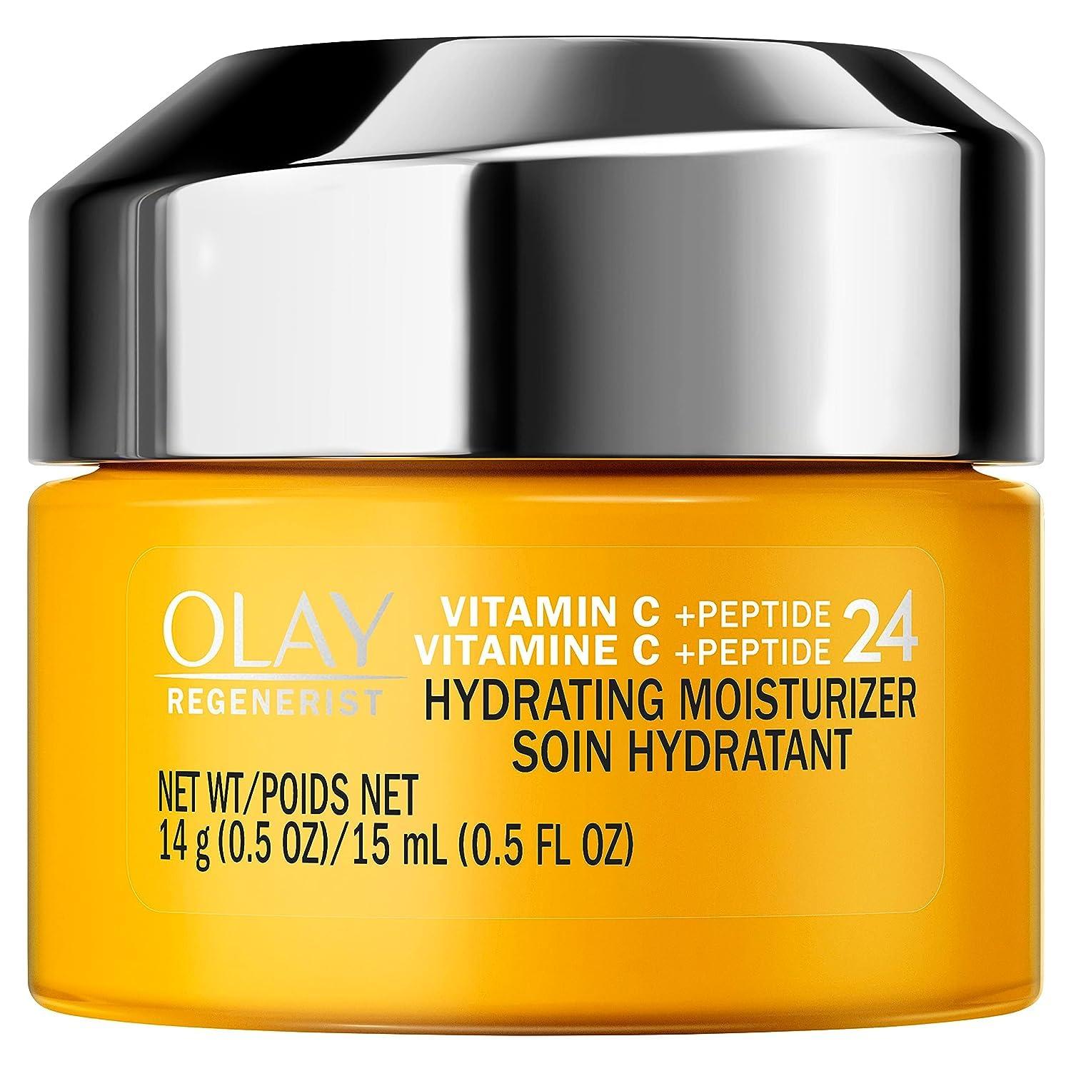imageOlay Vitamin C MAX Face Moisturizer Brightening Cream for Women Hydrating Evens Tone Dark Spot ampamp Hyperpigmentation Reduction Glowing Skin Care  Niaciniamide Peptides 17 Oz05 Fl Oz Pack of 2