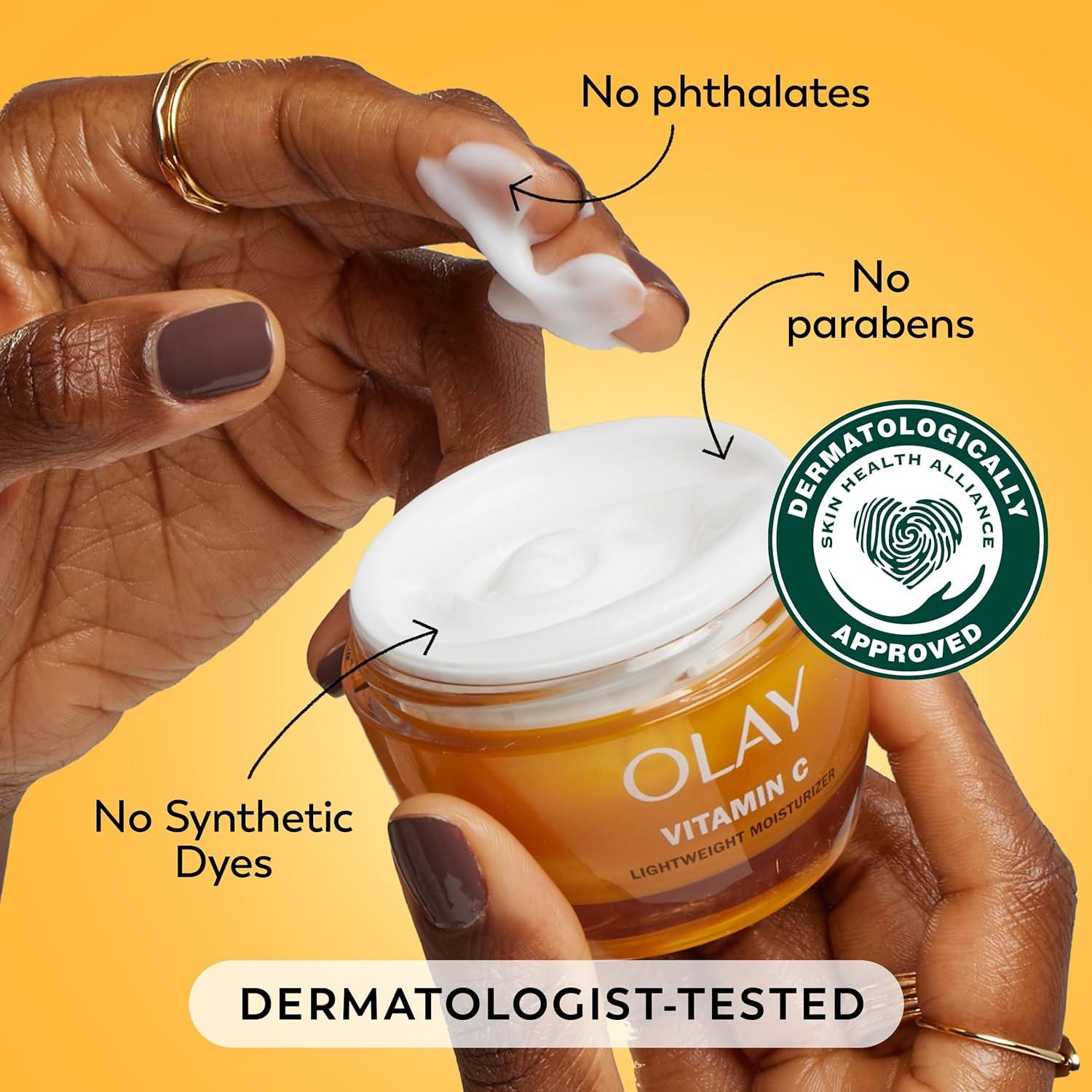 imageOlay Vitamin C MAX Face Moisturizer Brightening Cream for Women Hydrating Evens Tone Dark Spot ampamp Hyperpigmentation Reduction Glowing Skin Care  Niaciniamide Peptides 17 Oz05 Fl Oz Pack of 1
