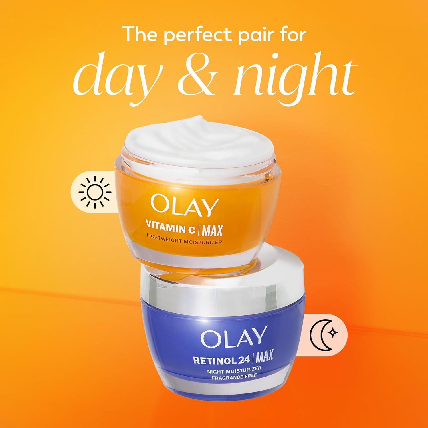 imageOlay Vitamin C MAX Face Moisturizer Brightening Cream for Women Hydrating Evens Tone Dark Spot ampamp Hyperpigmentation Reduction Glowing Skin Care  Niaciniamide Peptides 17 Oz17 Ounce Pack of 1