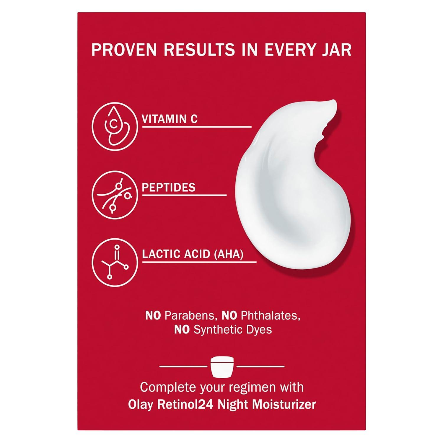 imageOlay Vitamin C MAX Face Moisturizer Brightening Cream for Women Hydrating Evens Tone Dark Spot ampamp Hyperpigmentation Reduction Glowing Skin Care  Niaciniamide Peptides 17 Oz17 Ounce Pack of 1