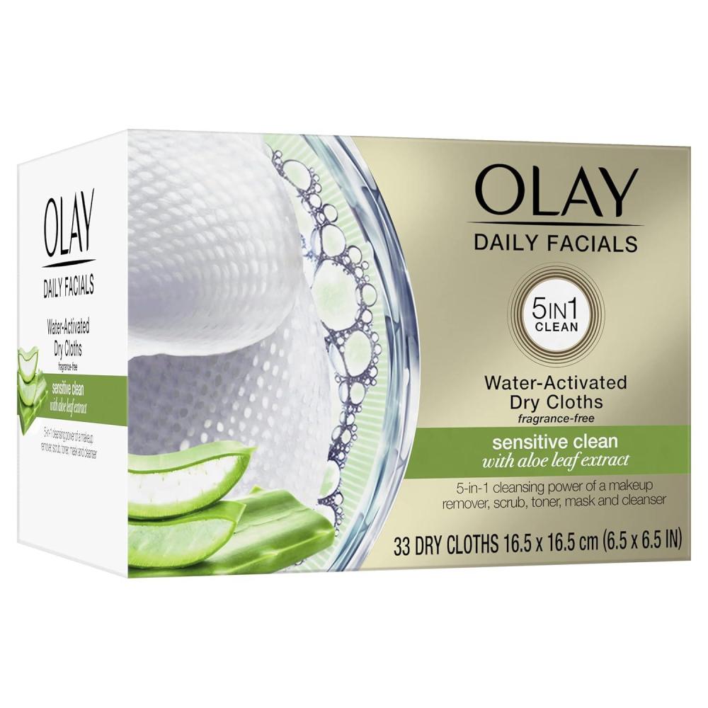 imageMakeup Remover Wipes by Olay Daily Facials Gentle Clean 5in1 Water Activated Cleansing Cloths 33 count Packaging may VaryUnscented